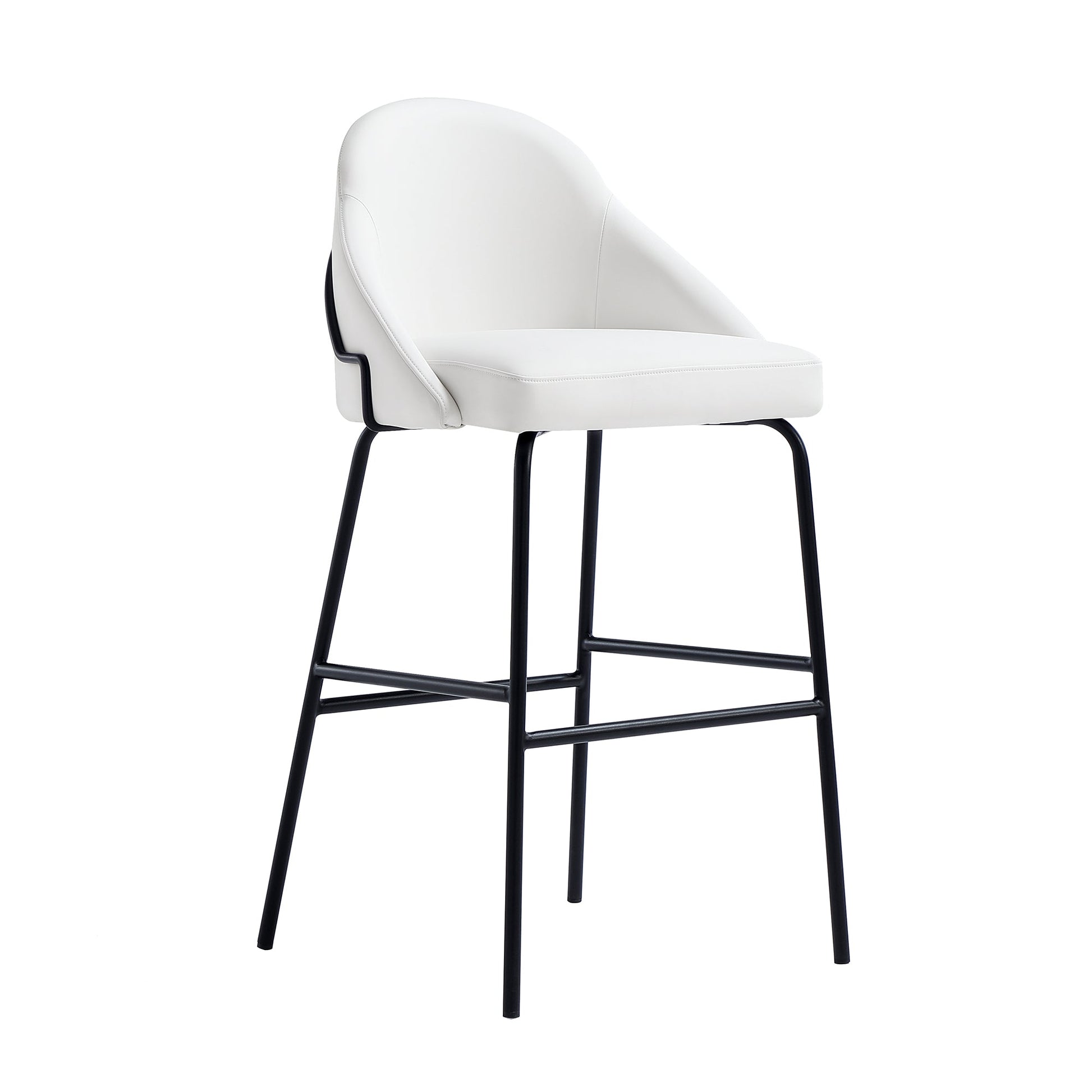 Gracie Barstool in White and Black (set of 2) - Ornate Home