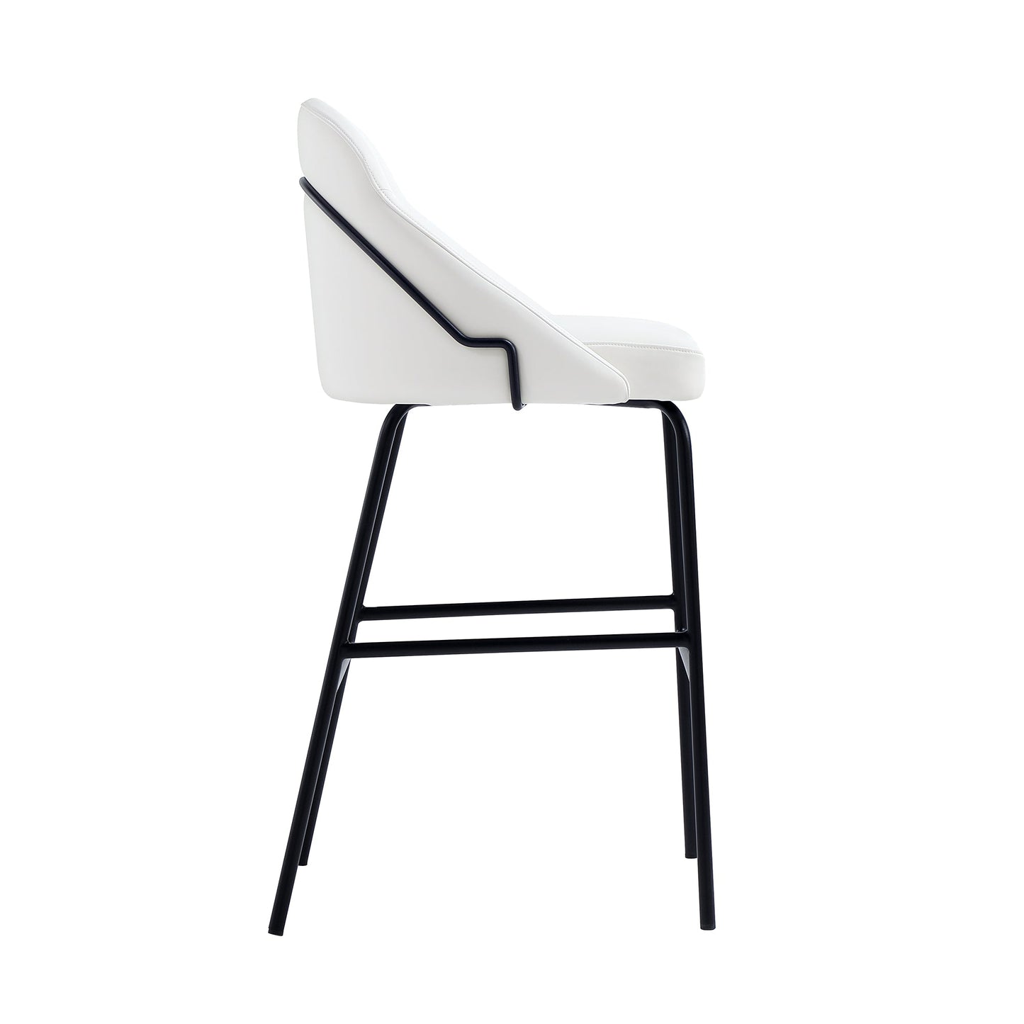 Gracie Barstool in White and Black (set of 2) - Ornate Home