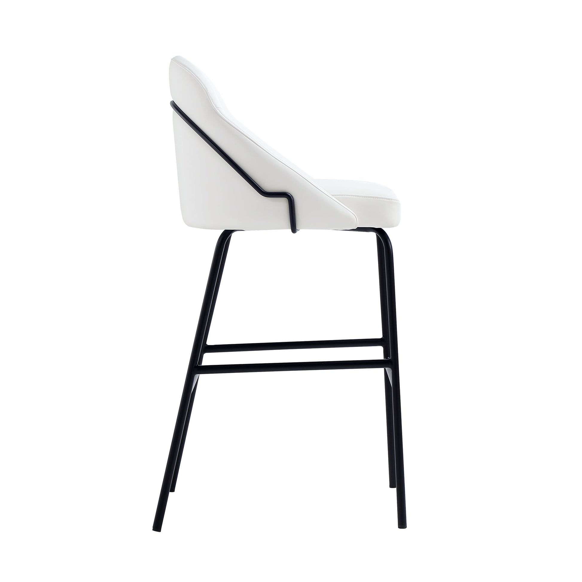 Gracie Barstool in White and Black (set of 2) - Ornate Home