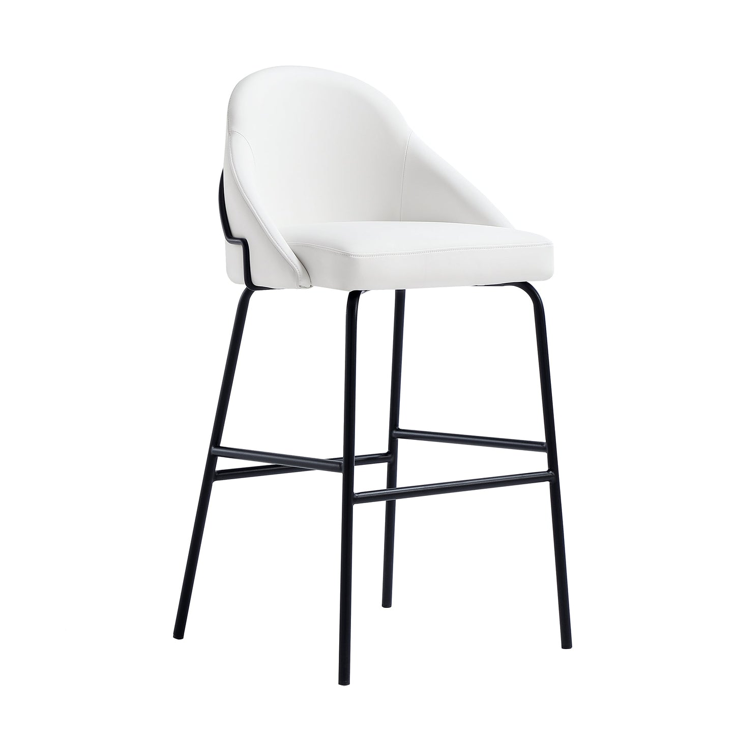 Gracie Barstool in White and Black (set of 3) - Ornate Home