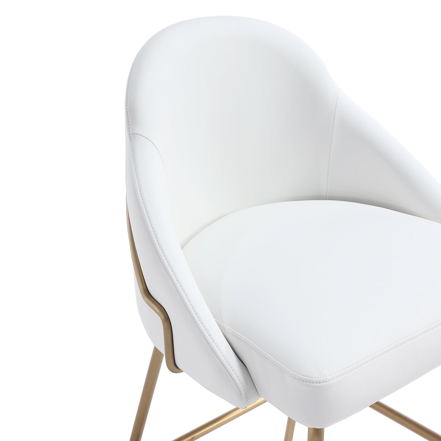 Gracie Barstool in White and Gold (set of 2) - Ornate Home