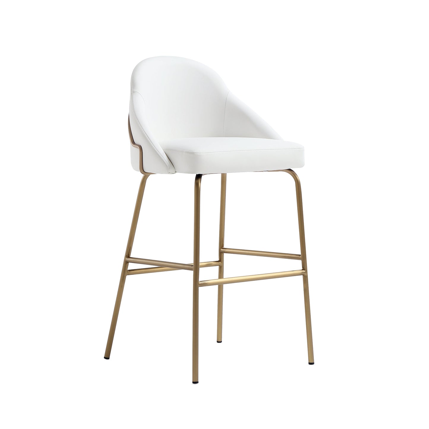Gracie Barstool in White and Gold (set of 2) - Ornate Home