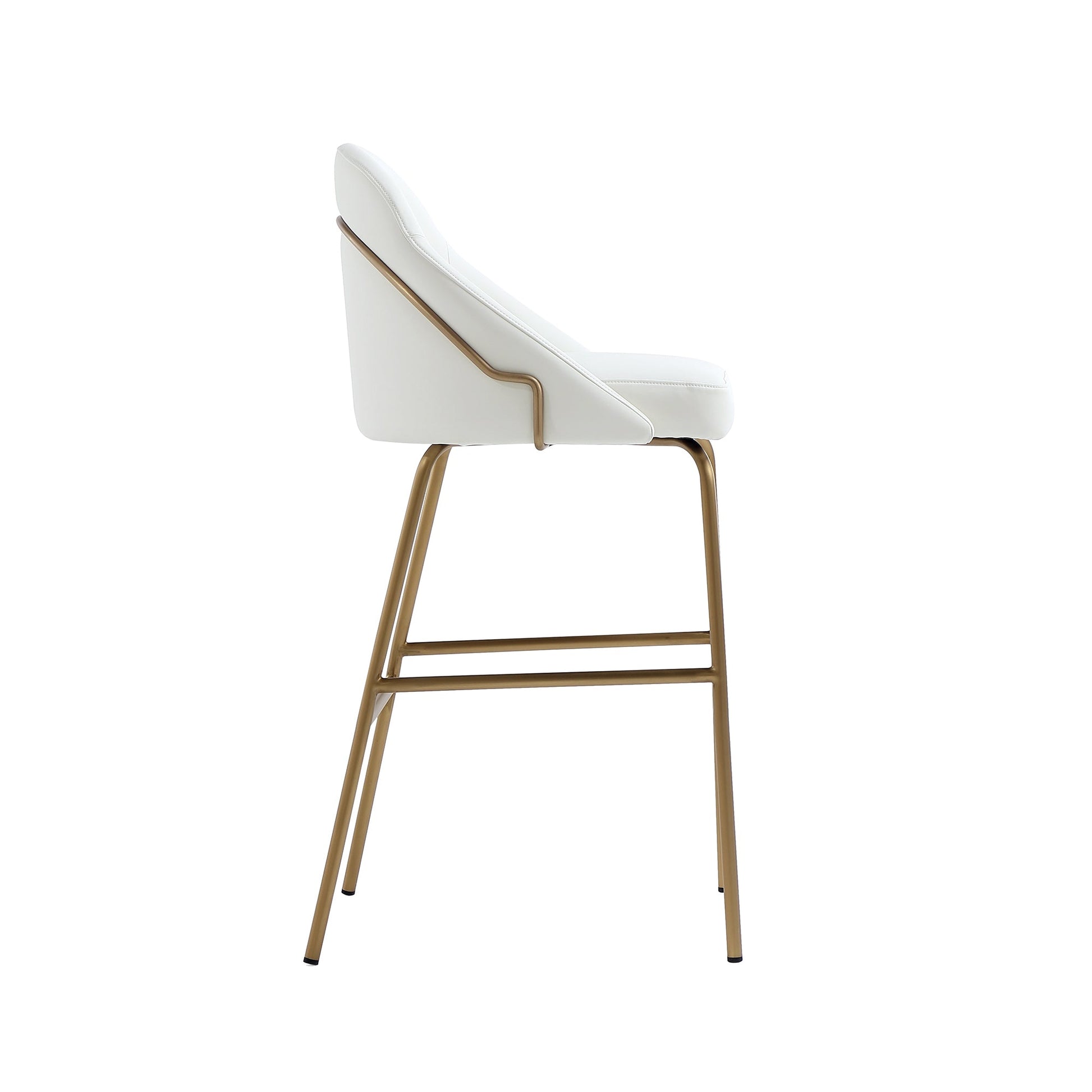Gracie Barstool in White and Gold (set of 2) - Ornate Home