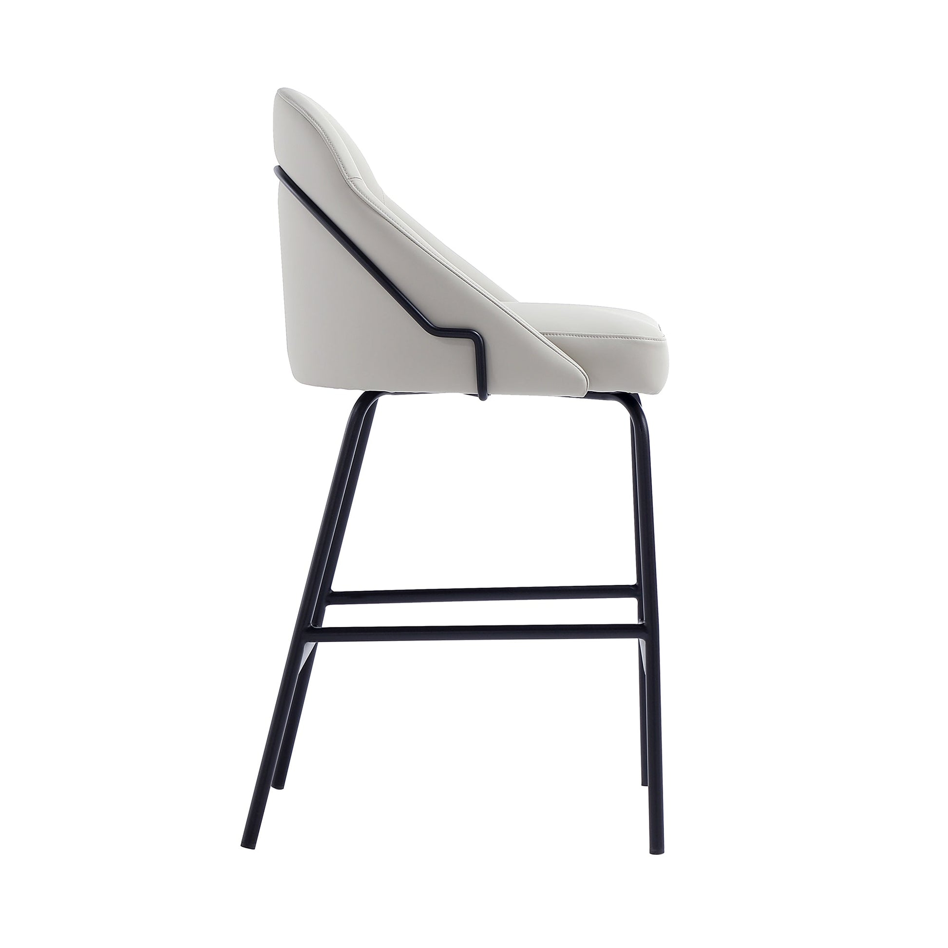 Gracie Counter Stool in Stone and Black - Ornate Home