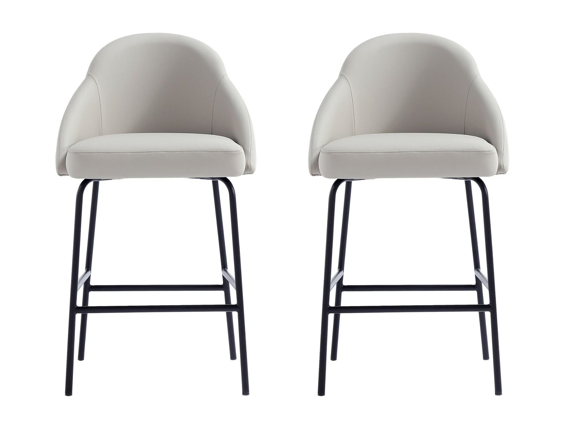 Gracie Counter Stool in Stone and Black (set of 2) - Ornate Home
