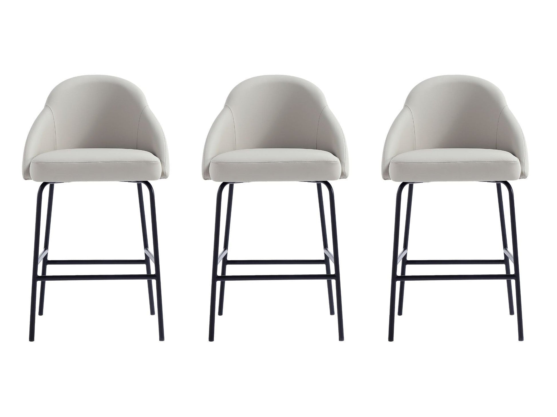 Gracie Counter Stool in Stone and Black (set of 3) - Ornate Home