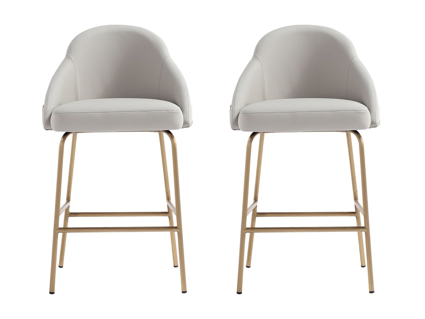 Gracie Counter Stool in Stone and Gold (set of 2) - Ornate Home