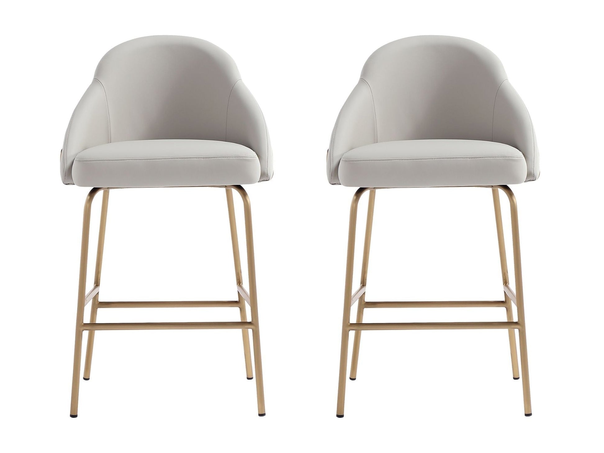 Gracie Counter Stool in Stone and Gold (set of 2) - Ornate Home