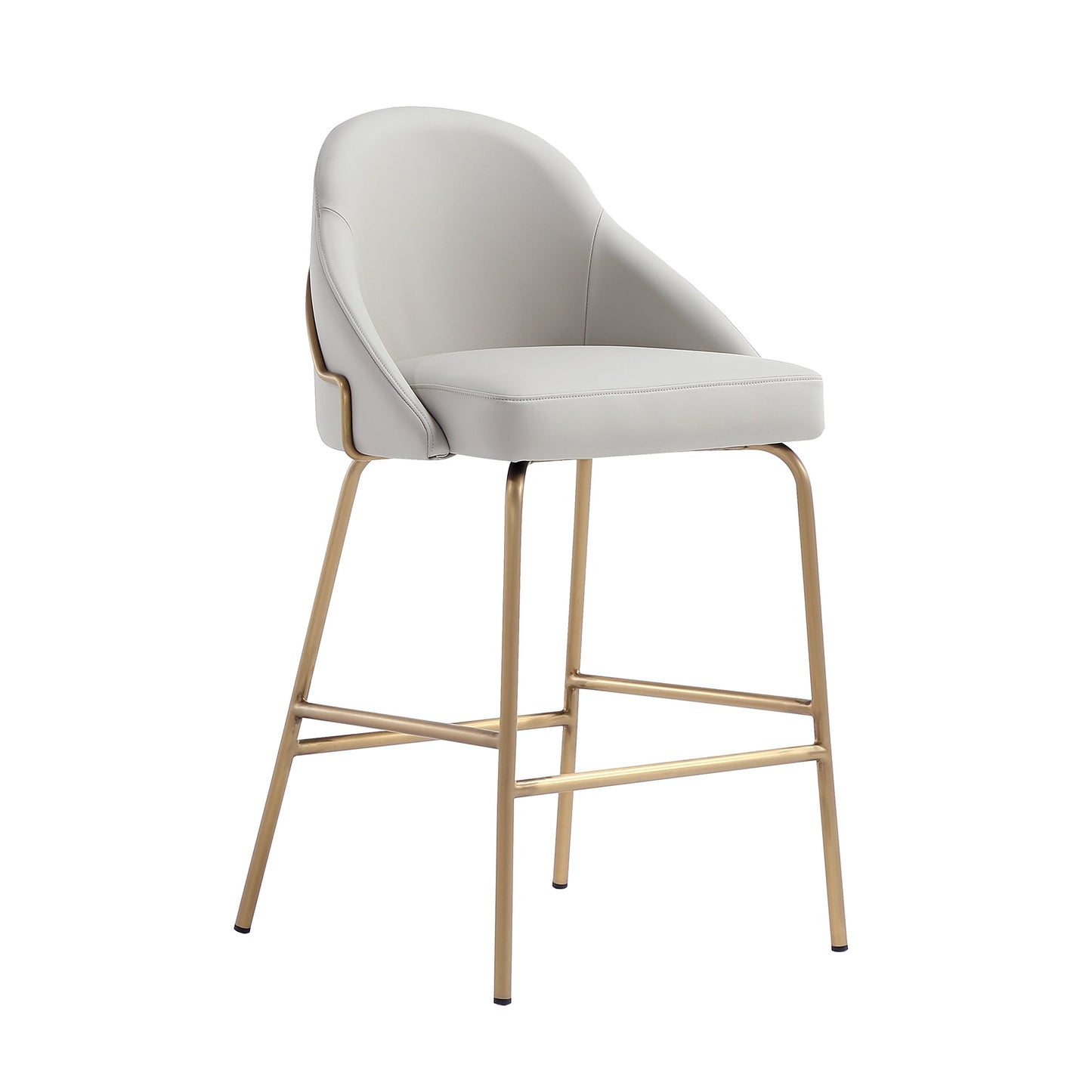 Gracie Counter Stool in Stone and Gold (set of 2) - Ornate Home