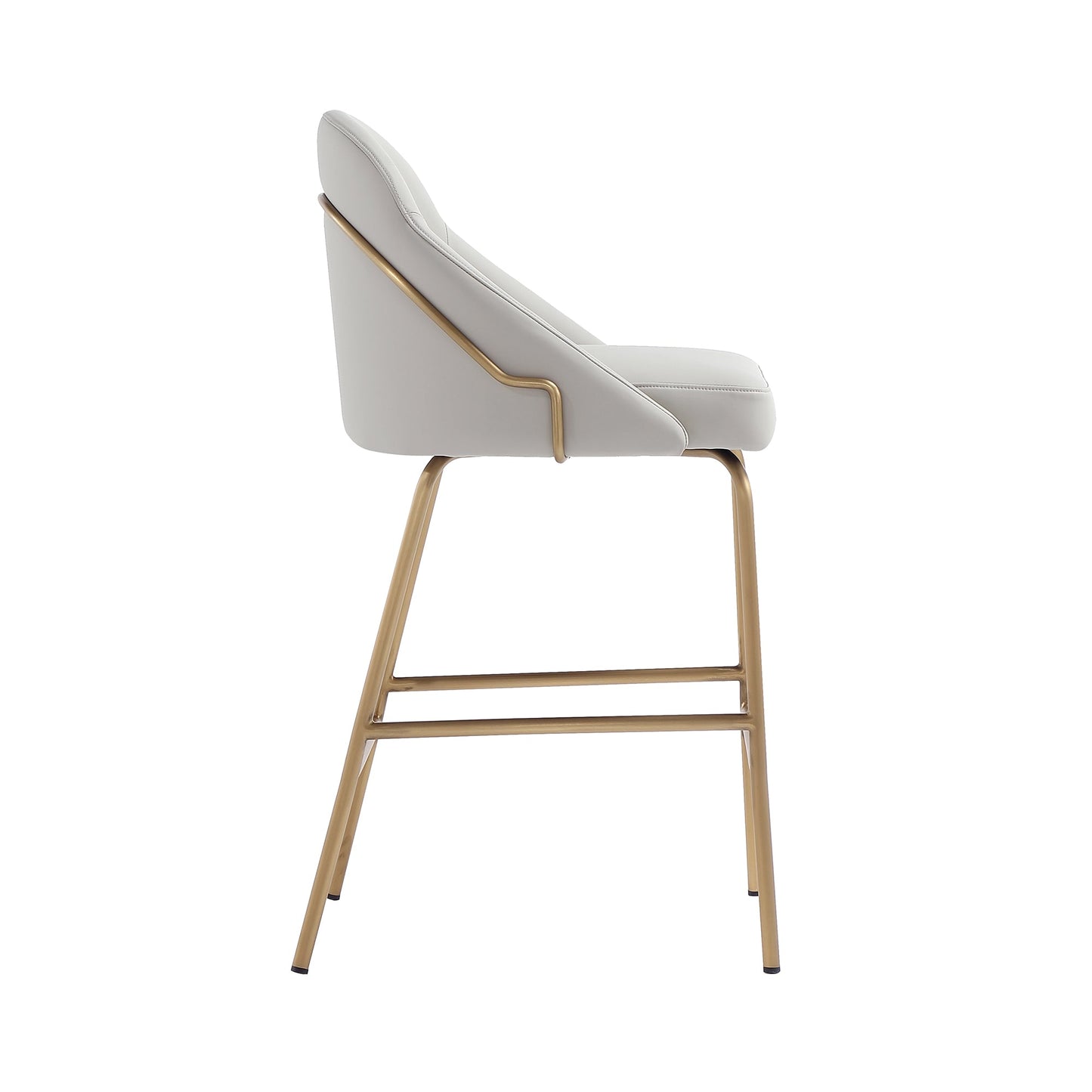 Gracie Counter Stool in Stone and Gold (set of 2) - Ornate Home