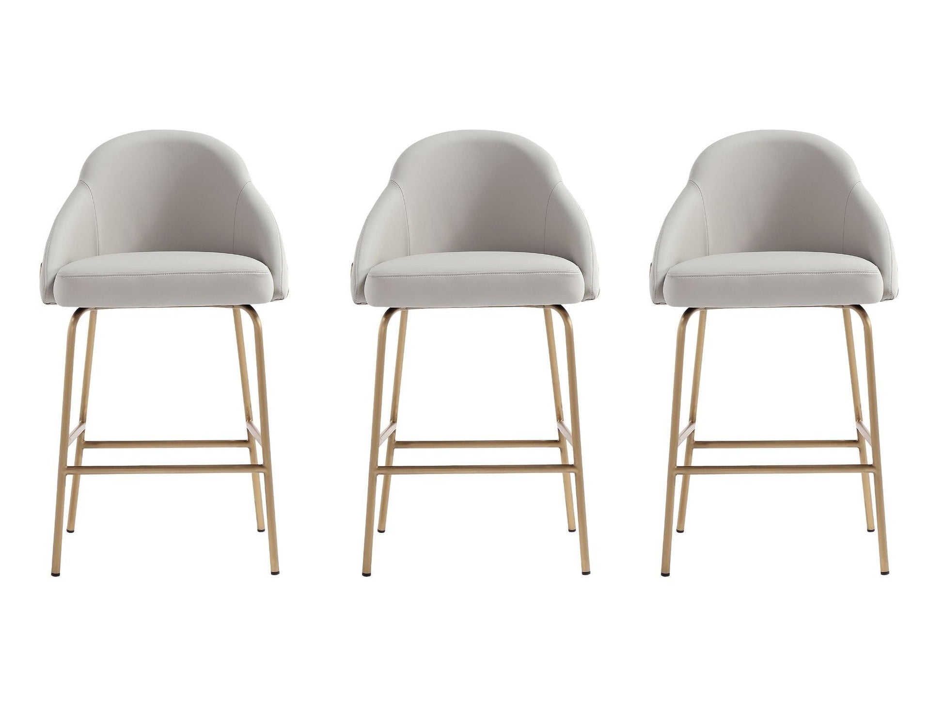 Gracie Counter Stool in Stone and Gold (set of 3) - Ornate Home