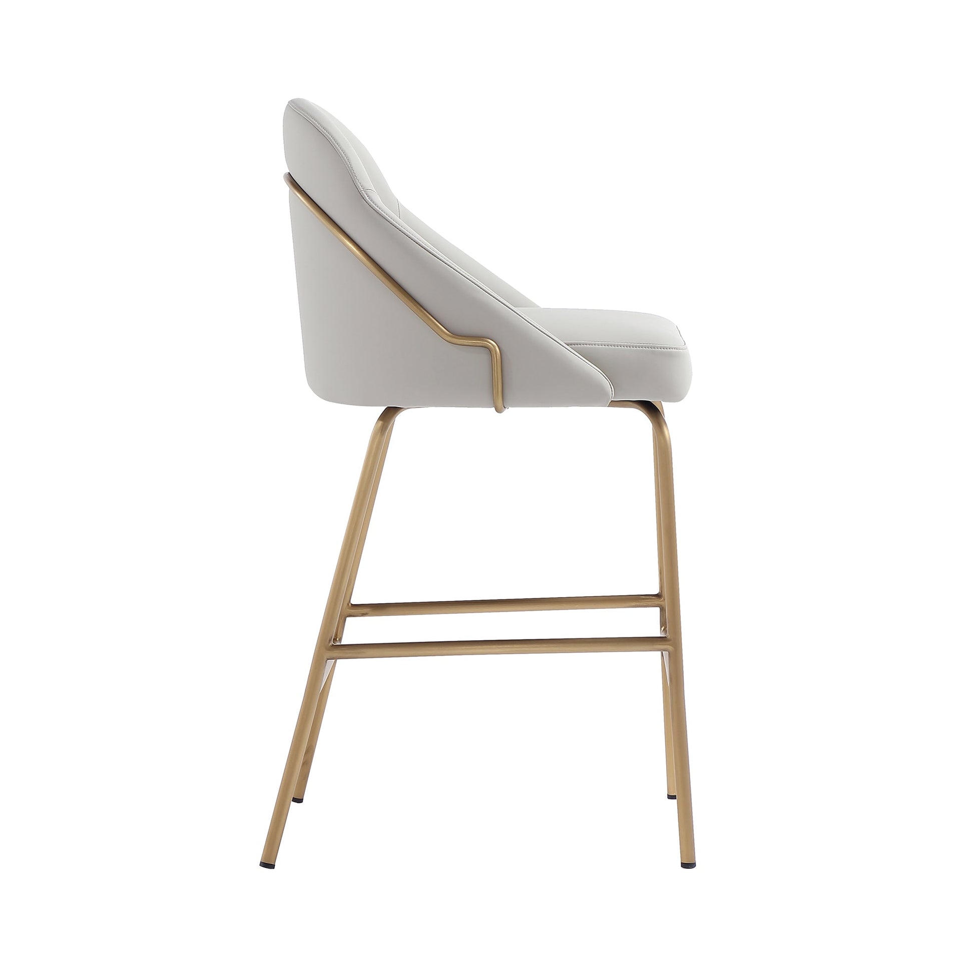 Gracie Counter Stool in Stone and Gold (set of 3) - Ornate Home