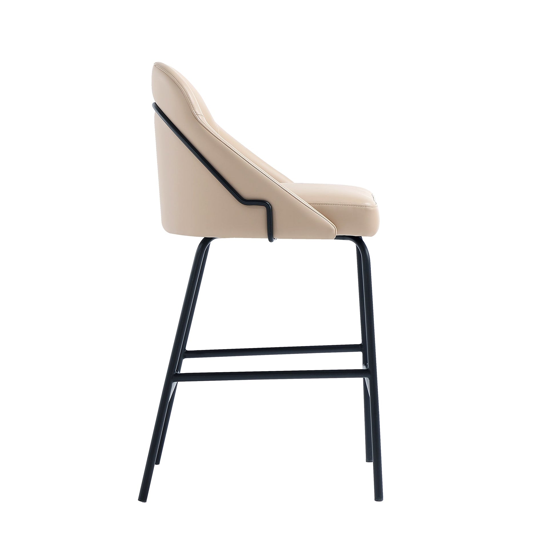 Gracie Counter Stool in Tan and Black (set of 2) - Ornate Home