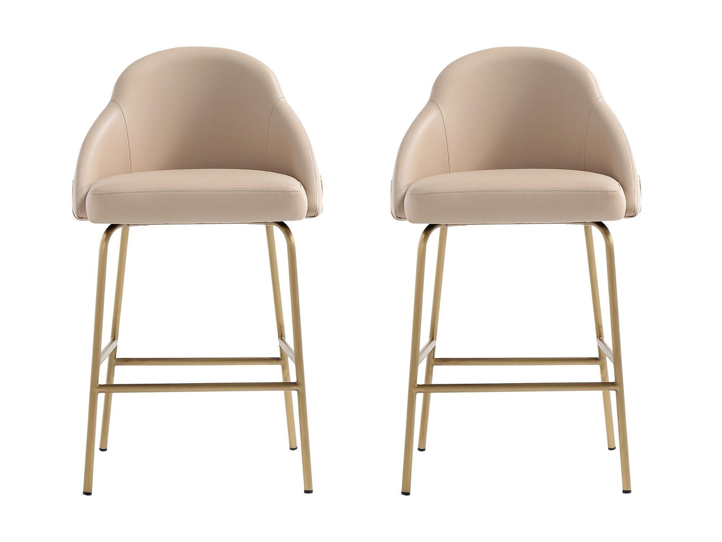 Gracie Counter Stool in Tan and Gold (set of 2) - Ornate Home
