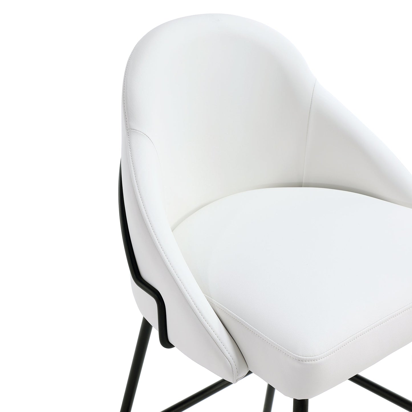 Gracie Counter Stool in White and Black (set of 2) - Ornate Home