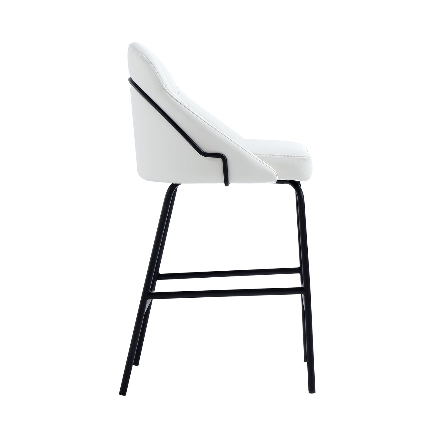 Gracie Counter Stool in White and Black (set of 2) - Ornate Home