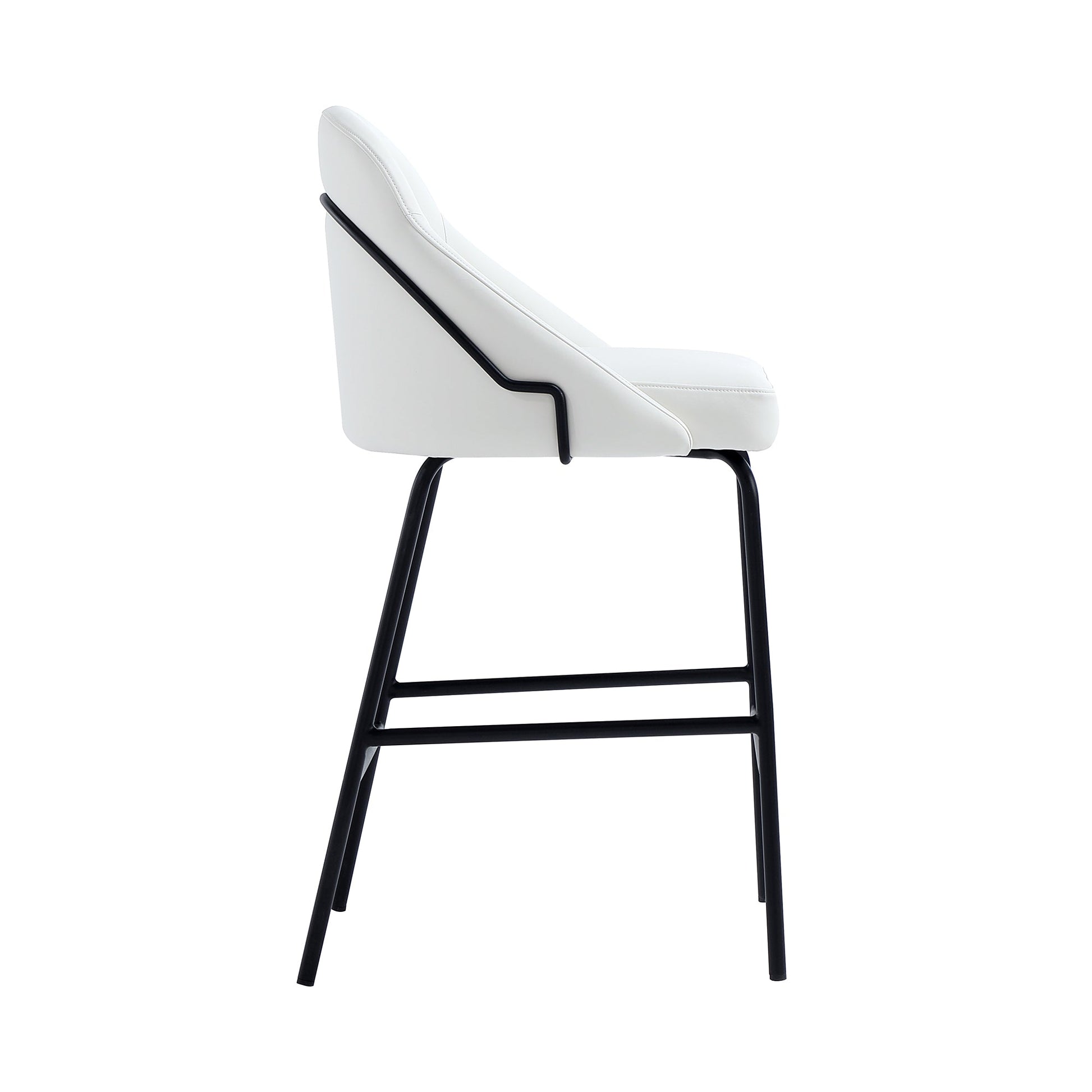 Gracie Counter Stool in White and Black (set of 2) - Ornate Home