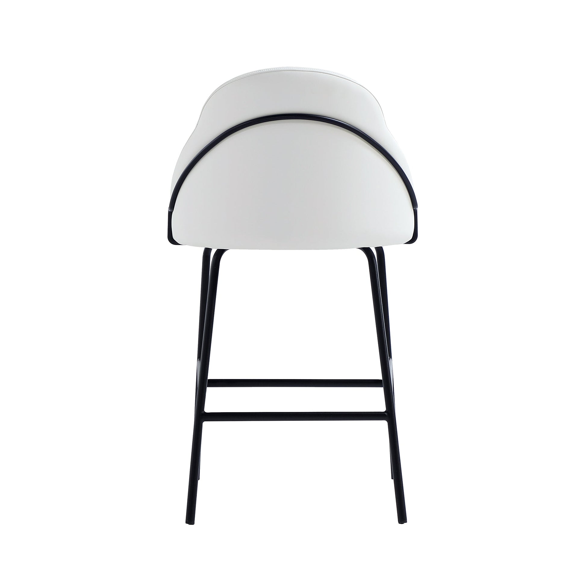 Gracie Counter Stool in White and Black (set of 2) - Ornate Home
