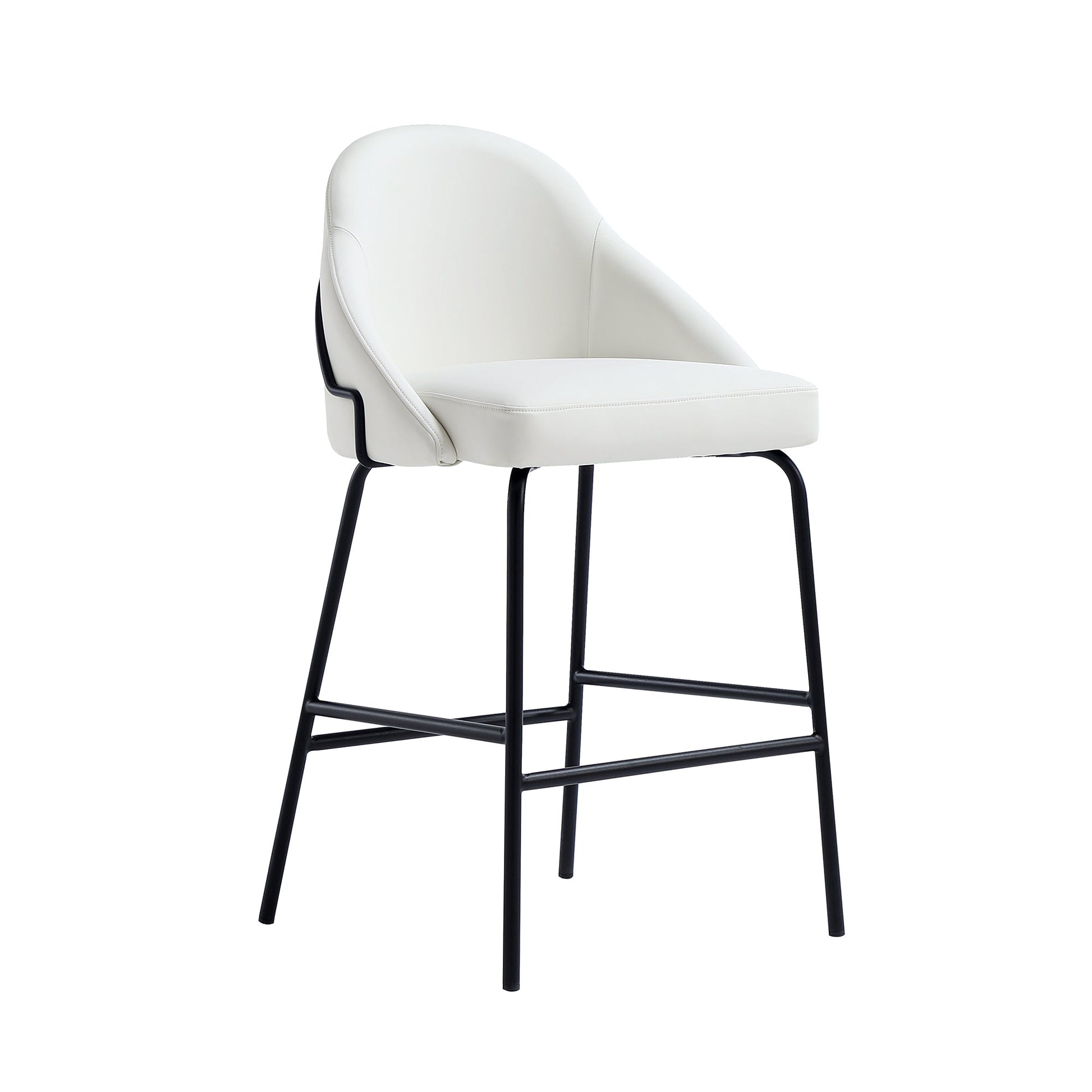 Gracie Counter Stool in White and Black (set of 3) - Ornate Home