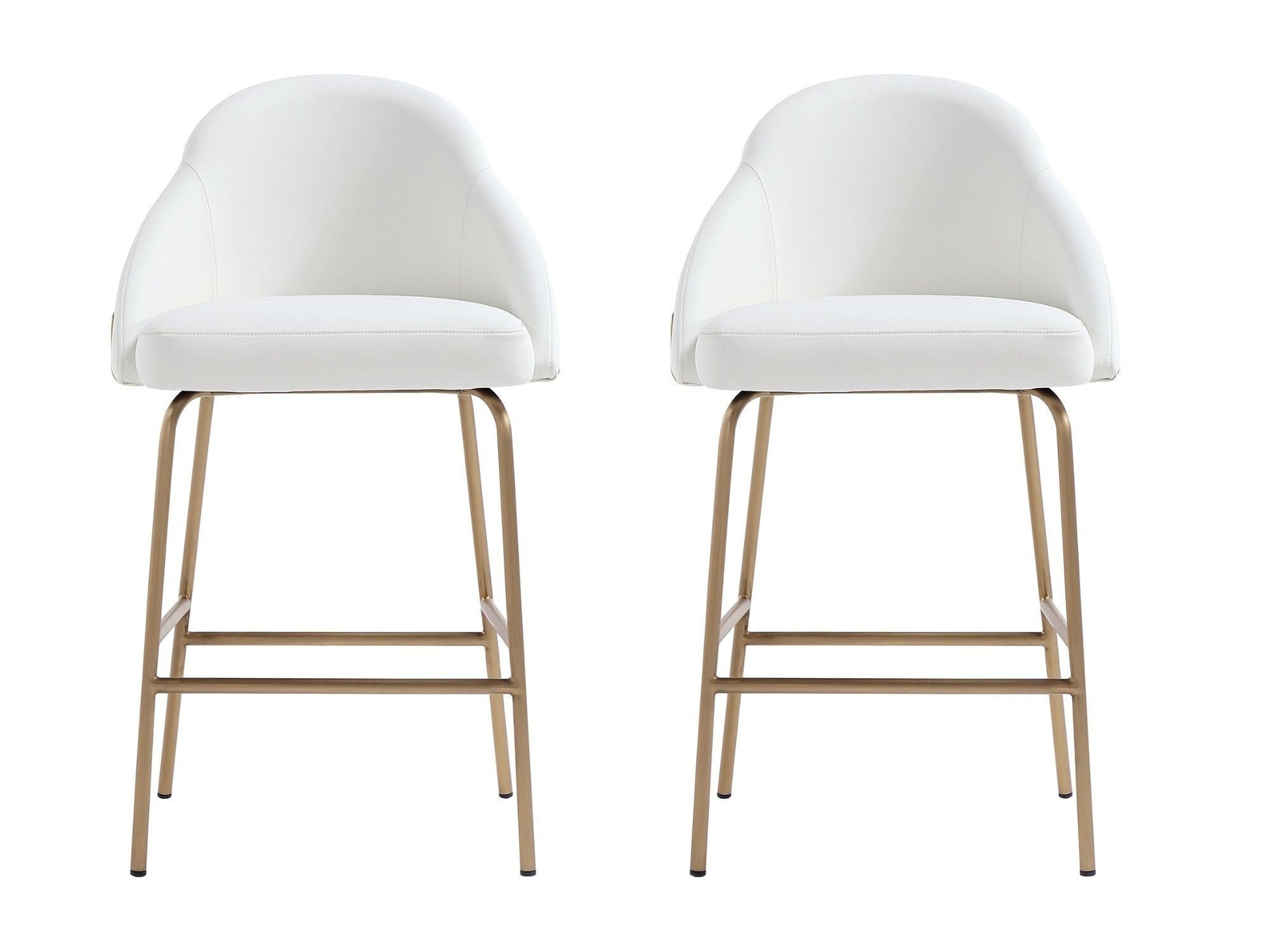 Gracie Counter Stool in White and Gold (set of 2) - Ornate Home