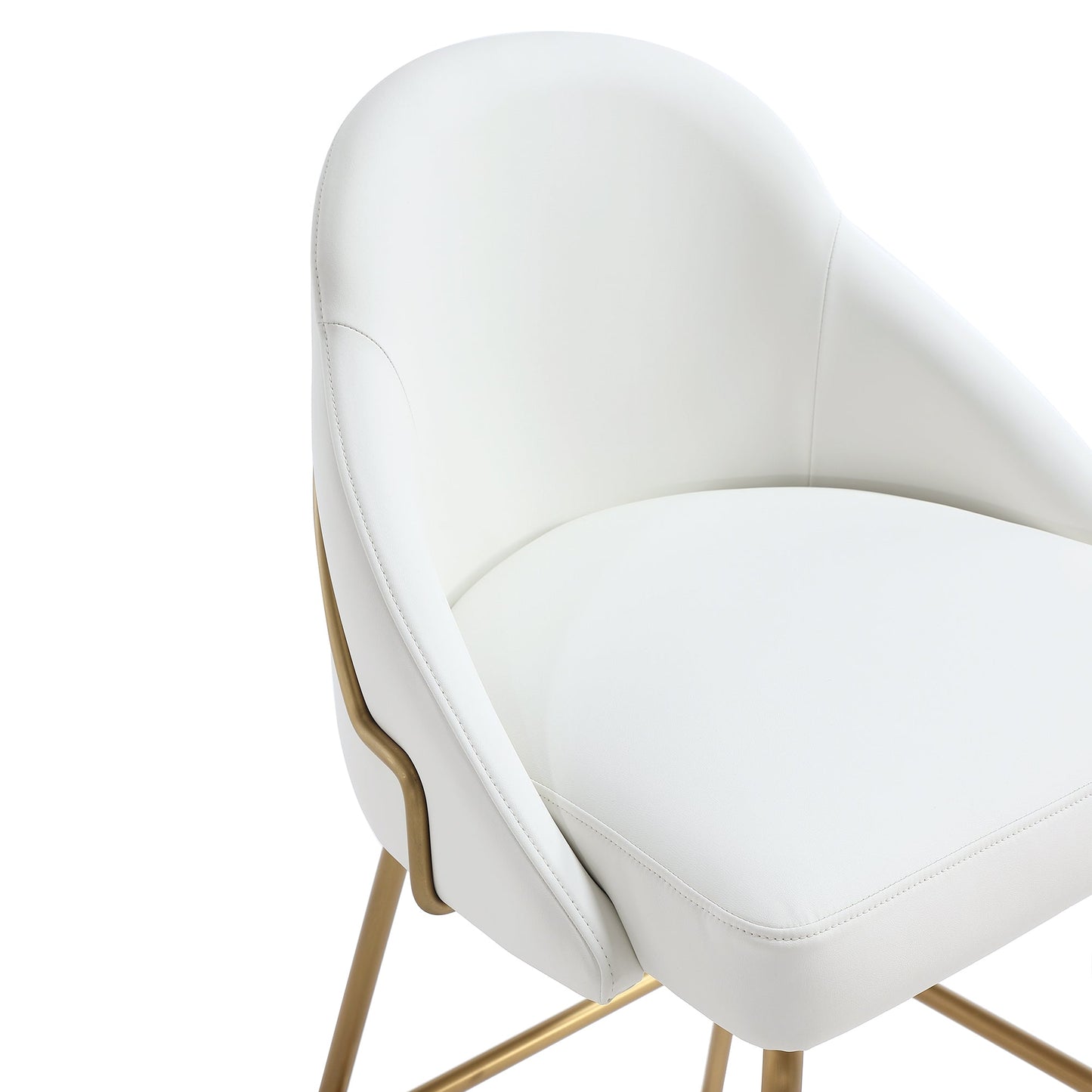 Gracie Counter Stool in White and Gold (set of 2) - Ornate Home