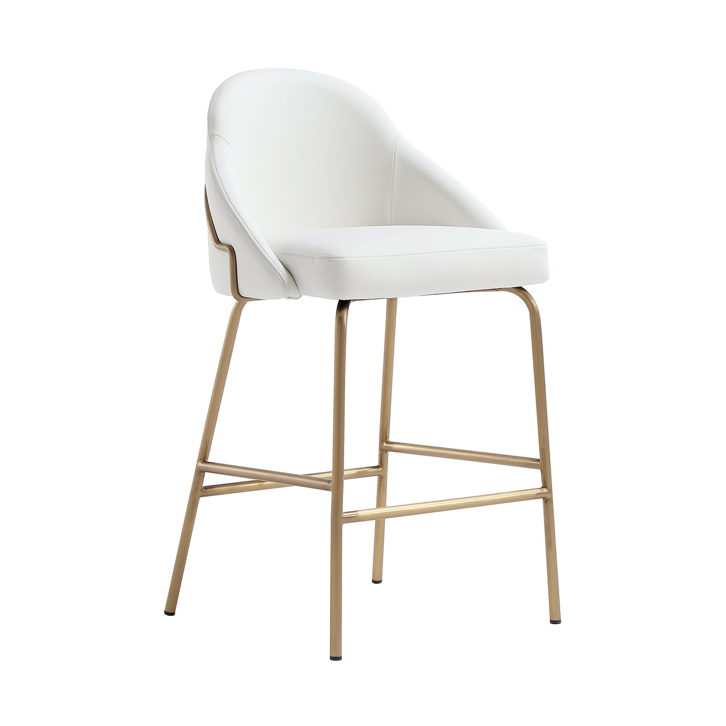 Gracie Counter Stool in White and Gold (set of 2) - Ornate Home