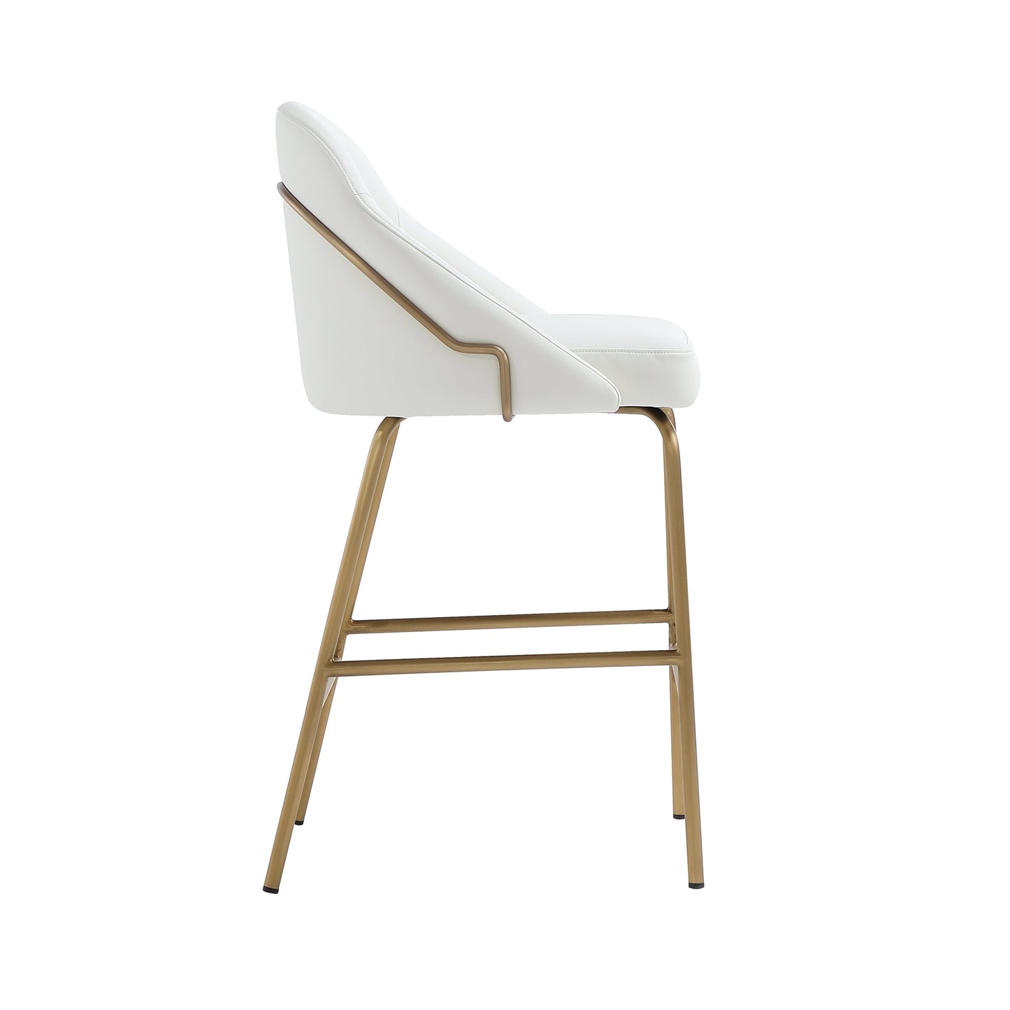Gracie Counter Stool in White and Gold (set of 3) - Ornate Home