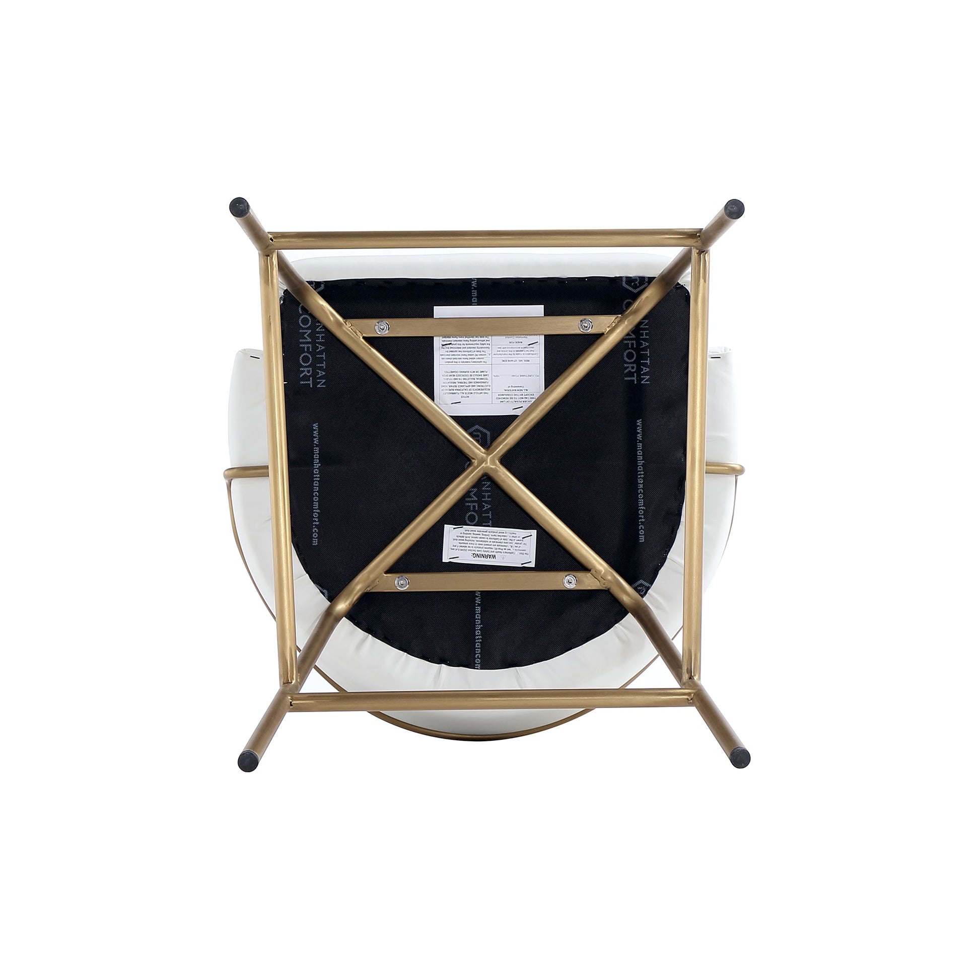 Gracie Counter Stool in White and Gold (set of 3) - Ornate Home
