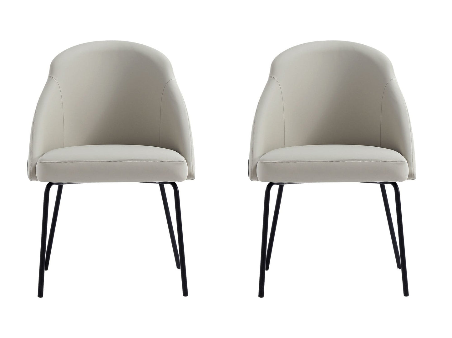 Gracie Dining Chair in Stone and Black (set of 2) - Ornate Home
