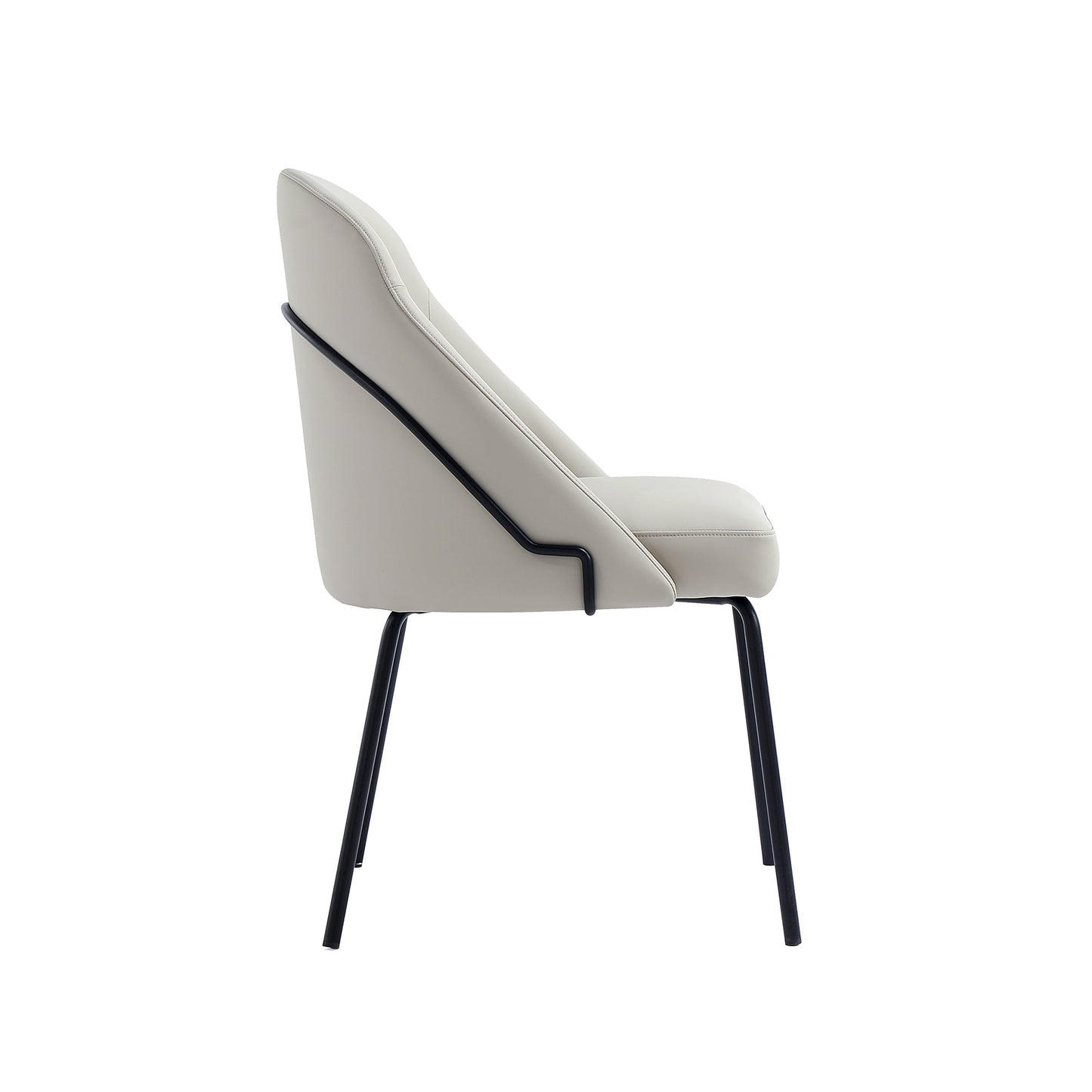 Gracie Dining Chair in Stone and Black (set of 2) - Ornate Home
