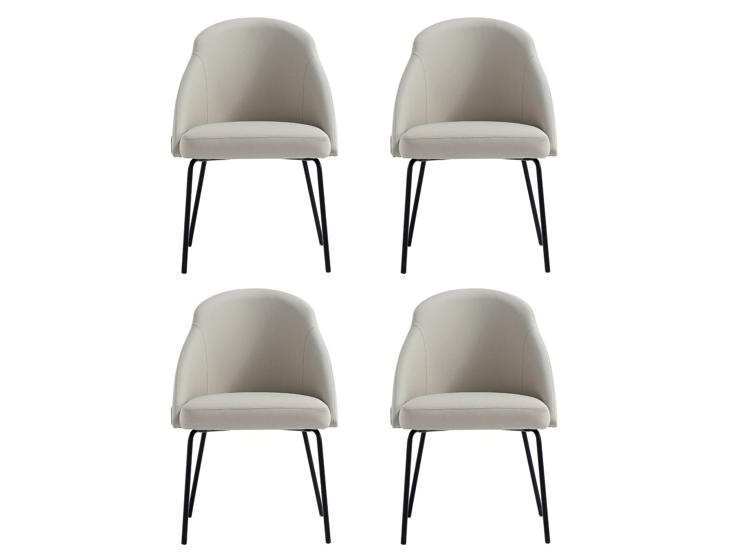 Gracie Dining Chair in Stone and Black (set of 4) - Ornate Home