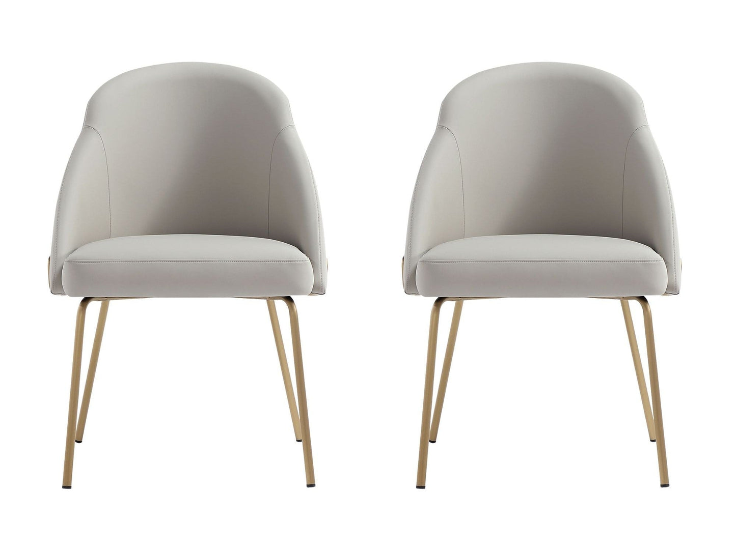 Gracie Dining Chair in Stone and Gold (set of 2) - Ornate Home