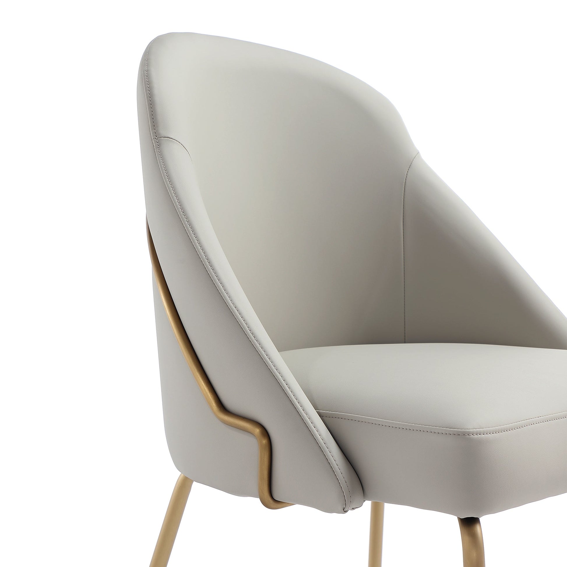 Gracie Dining Chair in Stone and Gold (set of 4) - Ornate Home