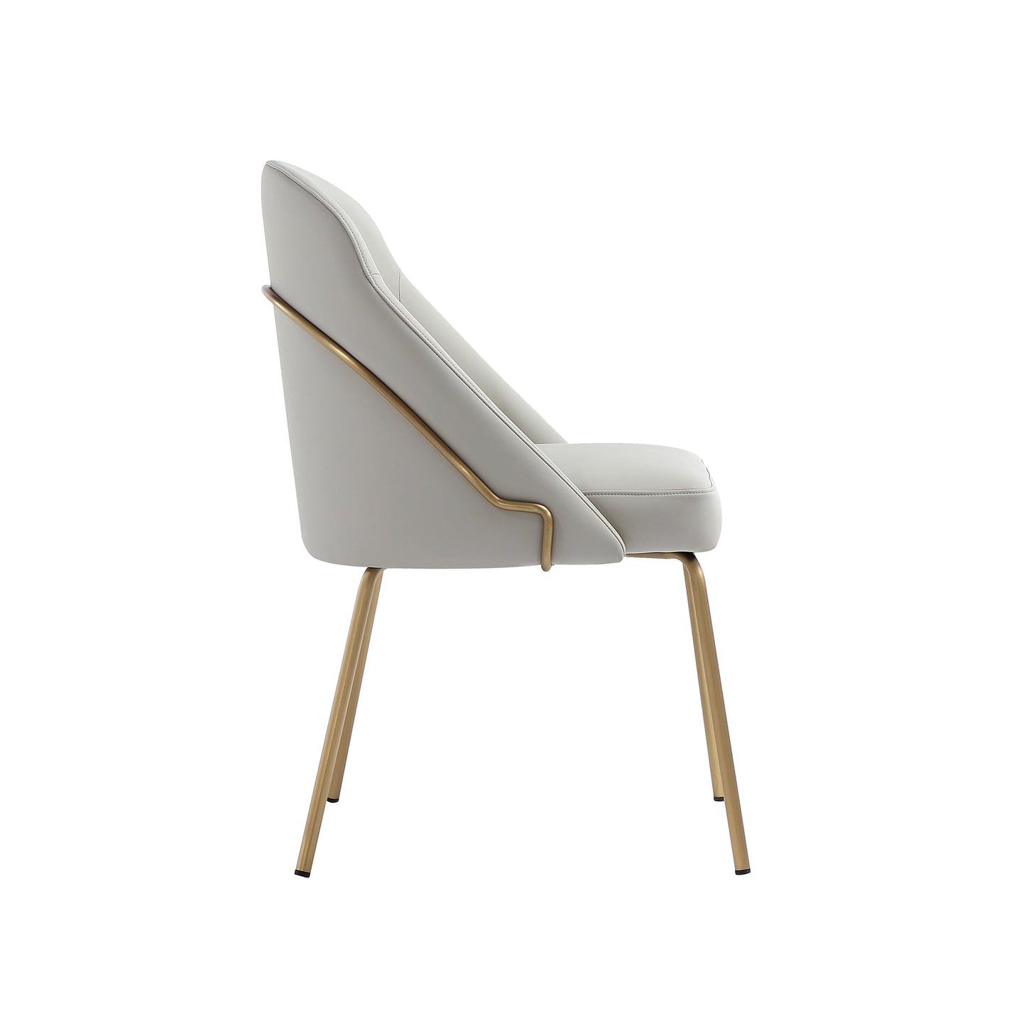 Gracie Dining Chair in Stone and Gold (set of 4) - Ornate Home