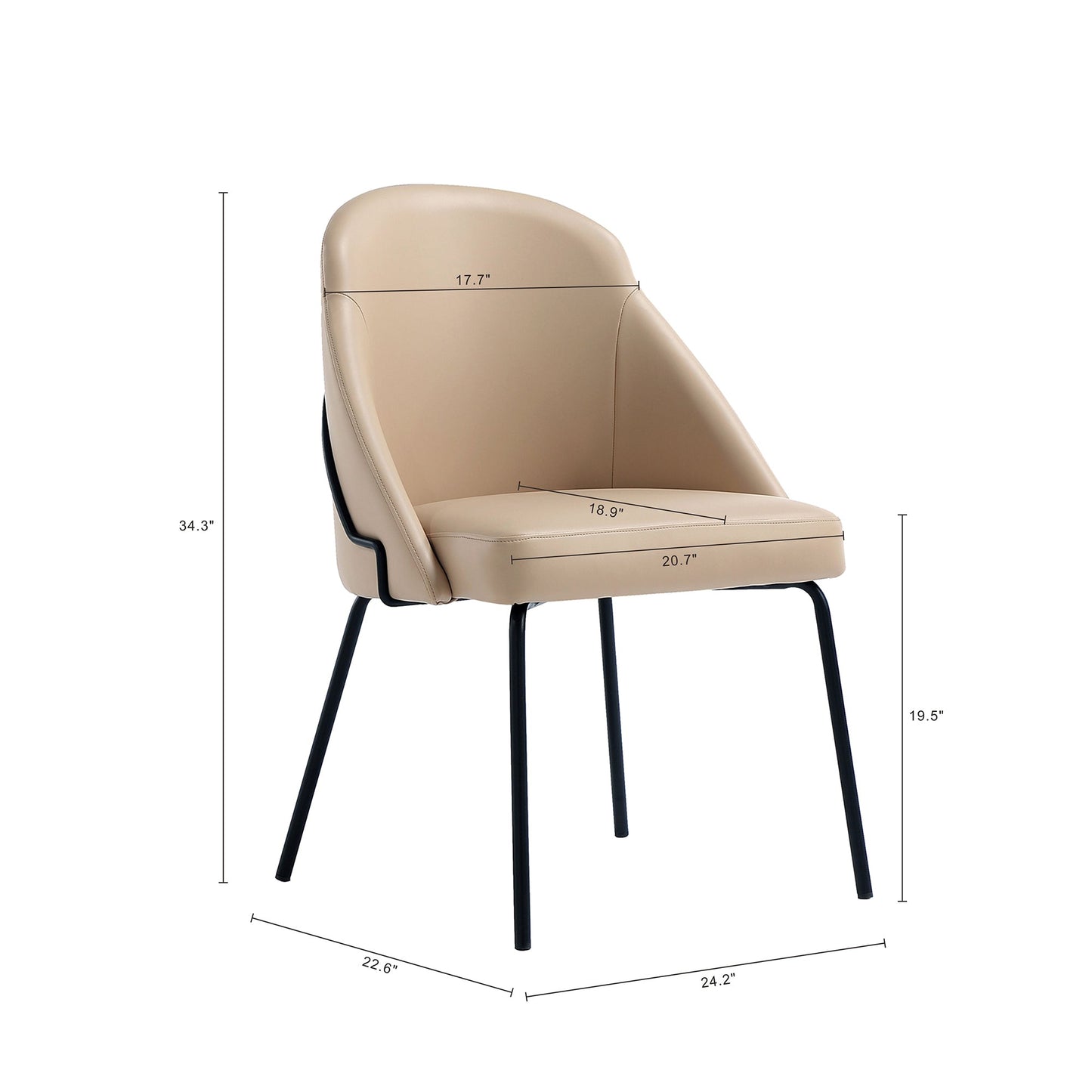 Gracie Dining Chair in Tan and Black - Ornate Home