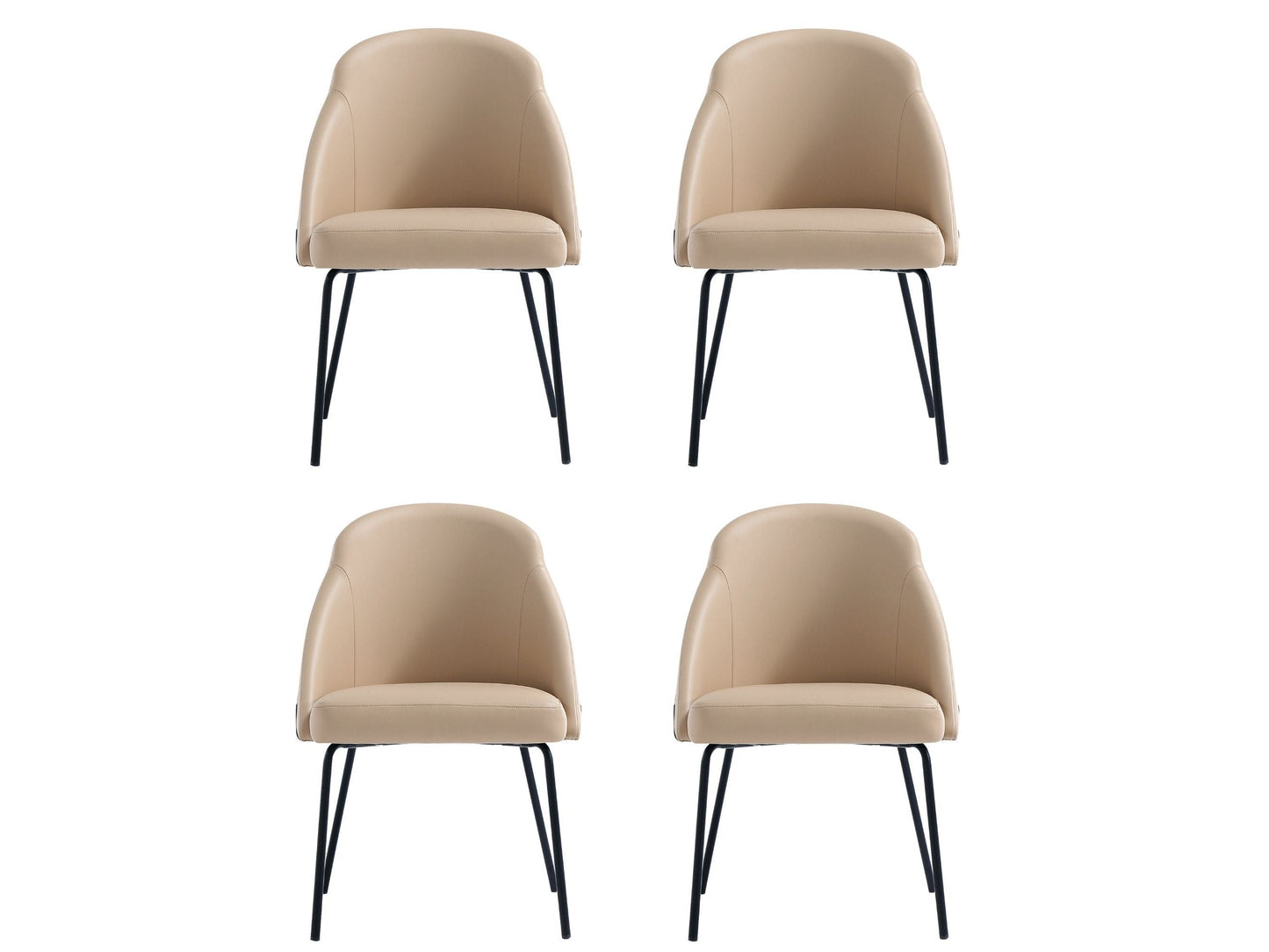 Gracie Dining Chair in Tan and Black (set of 4) - Ornate Home
