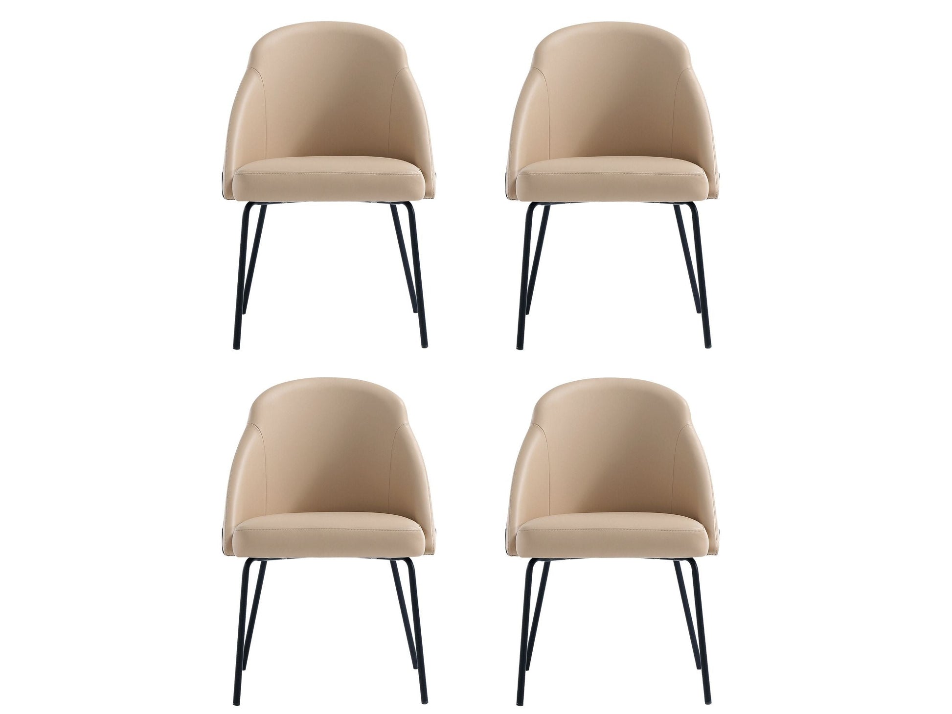 Gracie Dining Chair in Tan and Black (set of 4) - Ornate Home