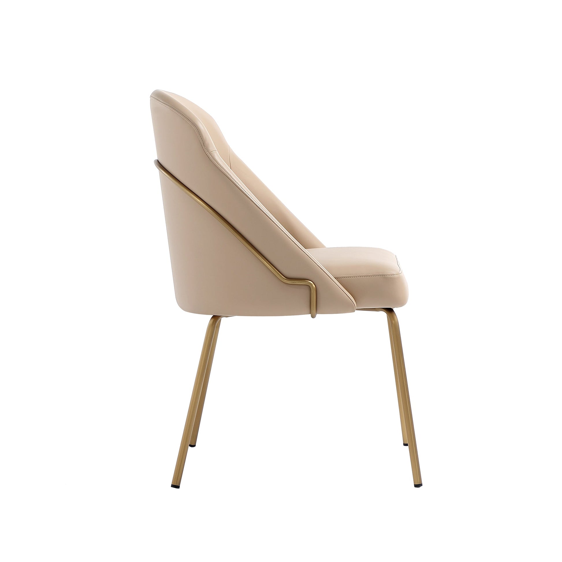 Gracie Dining Chair in Tan and Gold (set of 2) - Ornate Home