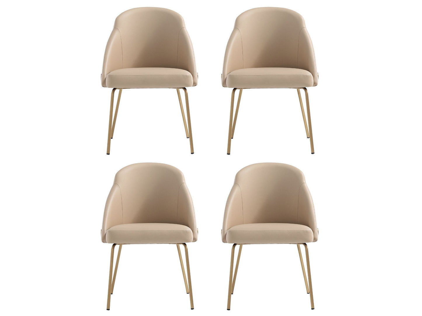 Gracie Dining Chair in Tan and Gold (set of 4) - Ornate Home