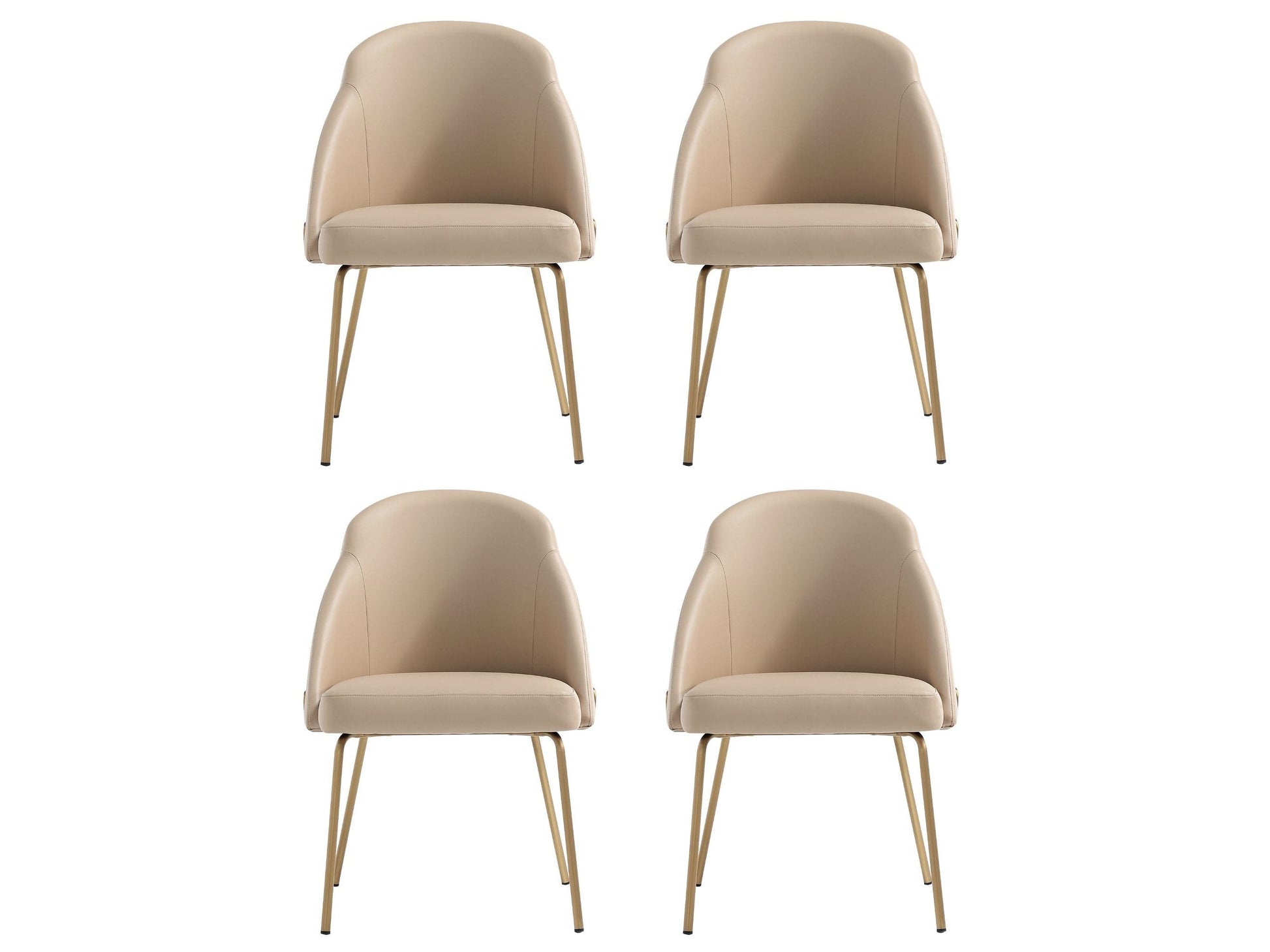 Gracie Dining Chair in Tan and Gold (set of 4) - Ornate Home