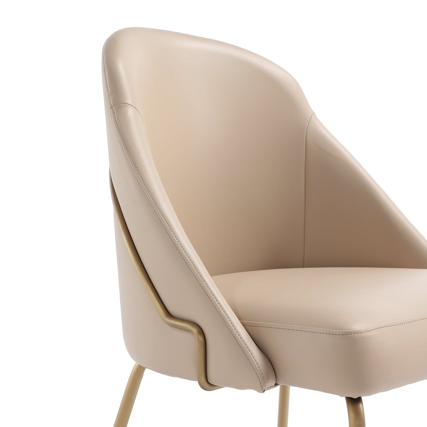 Gracie Dining Chair in Tan and Gold (set of 4) - Ornate Home