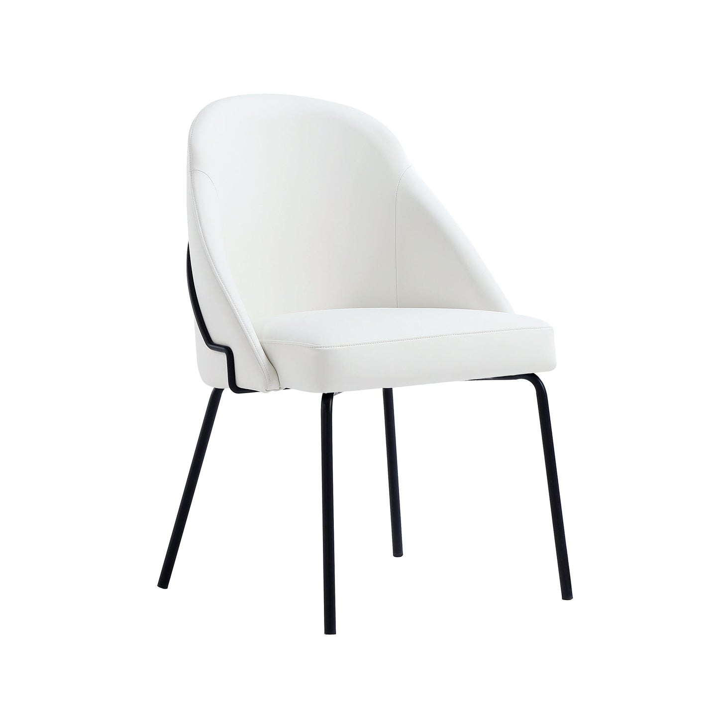 Gracie Dining Chair in White and Black (set of 2) - Ornate Home