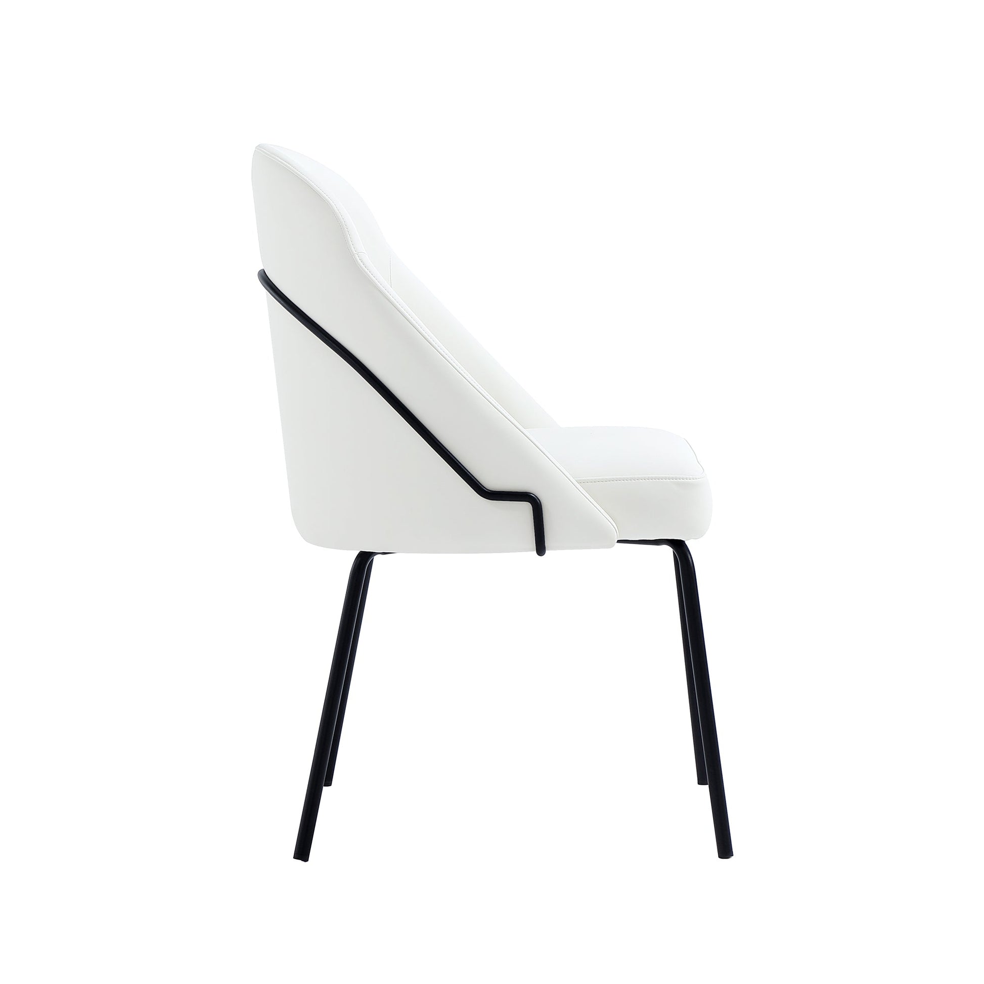Gracie Dining Chair in White and Black (set of 2) - Ornate Home