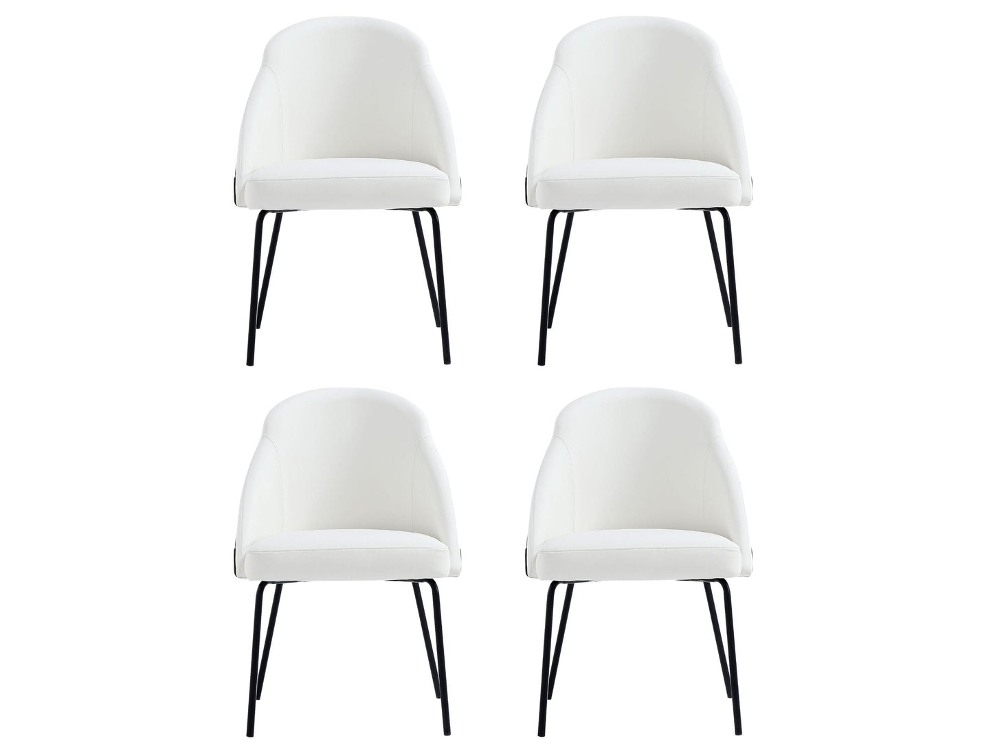 Gracie Dining Chair in White and Black (set of 4) - Ornate Home