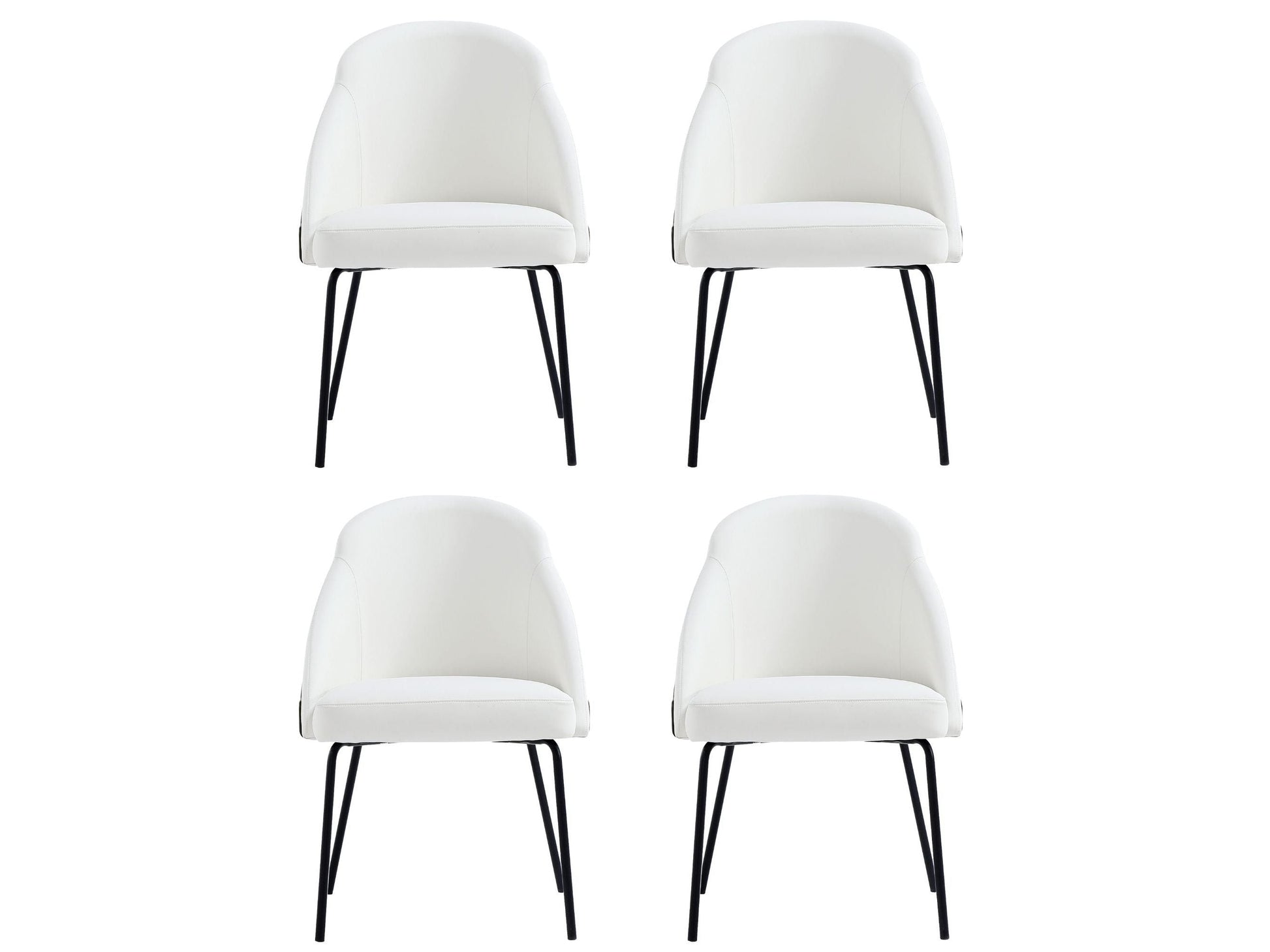 Gracie Dining Chair in White and Black (set of 4) - Ornate Home