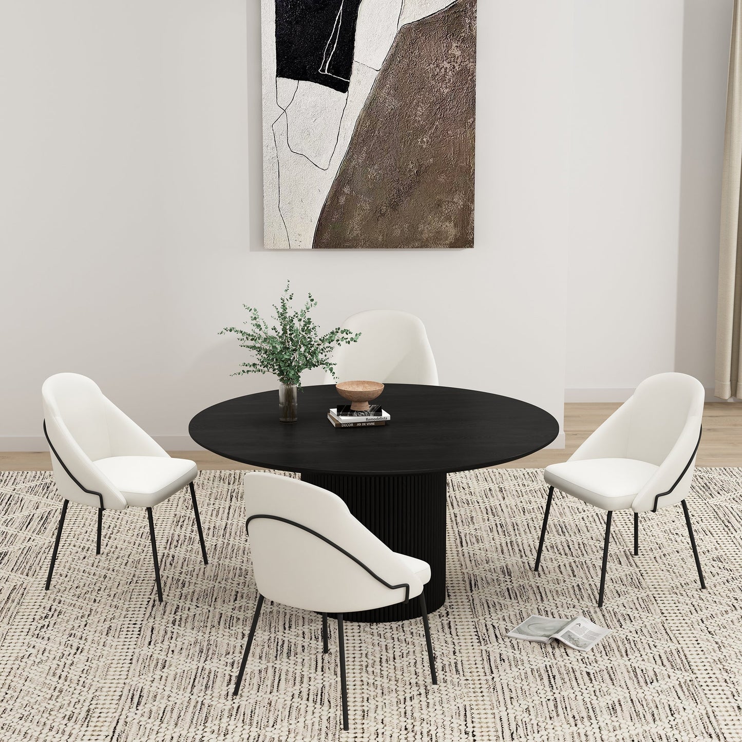 Gracie Dining Chair in White and Black (set of 4) - Ornate Home
