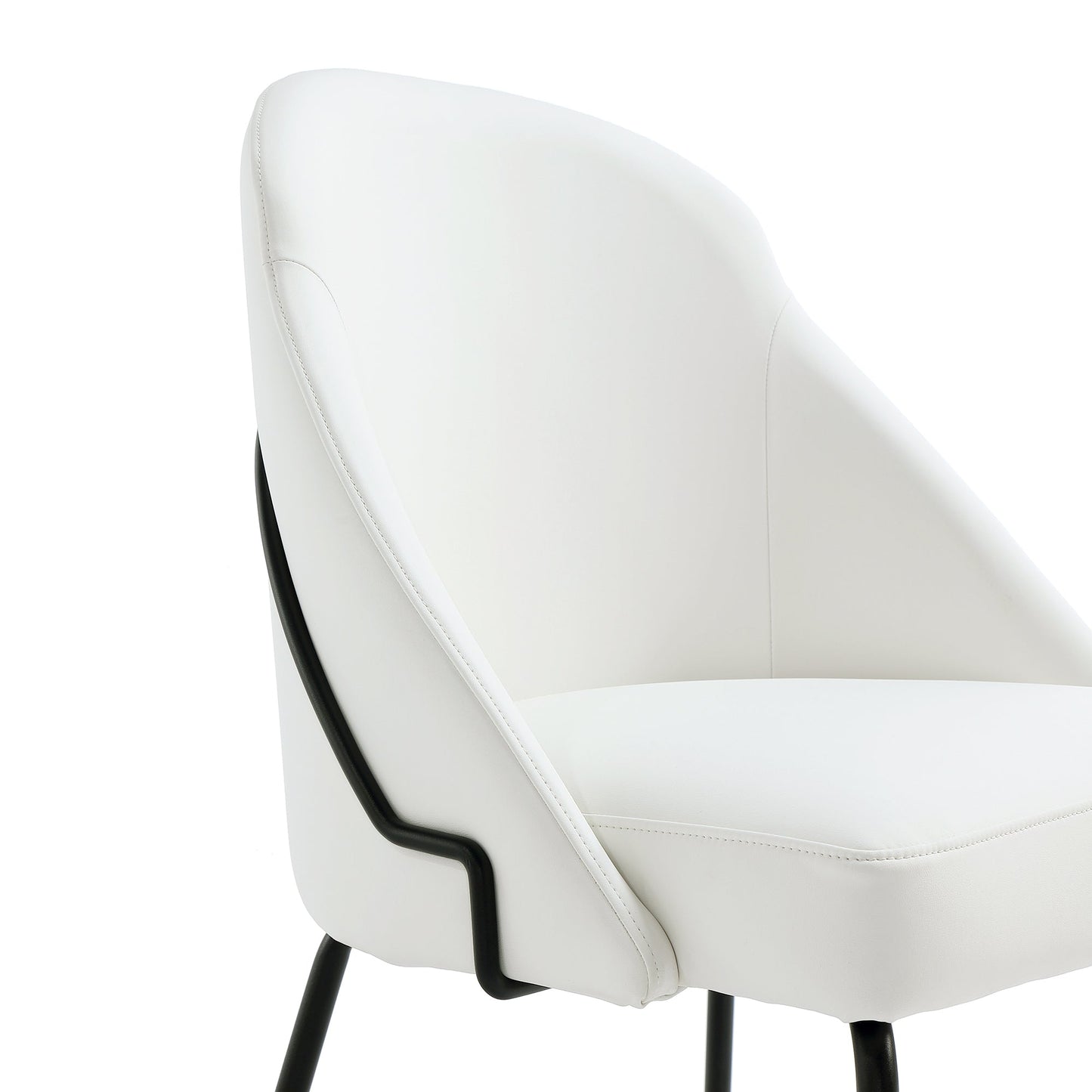 Gracie Dining Chair in White and Black (set of 4) - Ornate Home