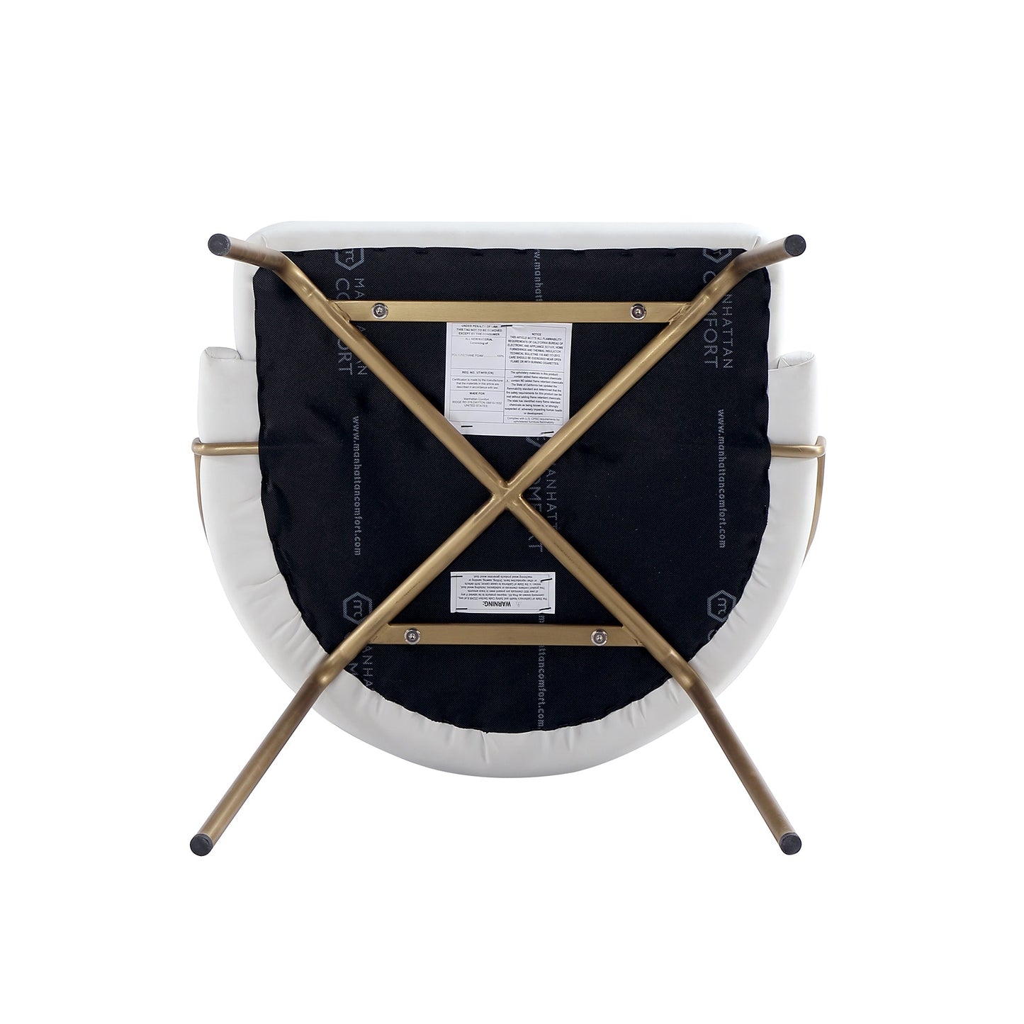Gracie Dining Chair in White and Gold - Ornate Home