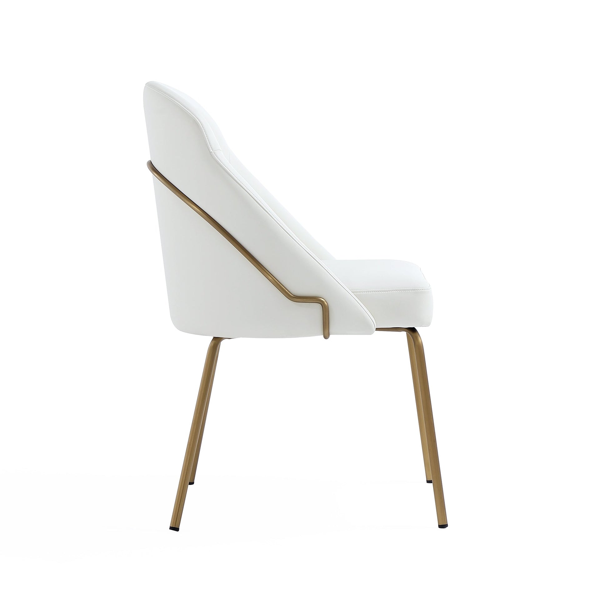 Gracie Dining Chair in White and Gold (set of 2) - Ornate Home