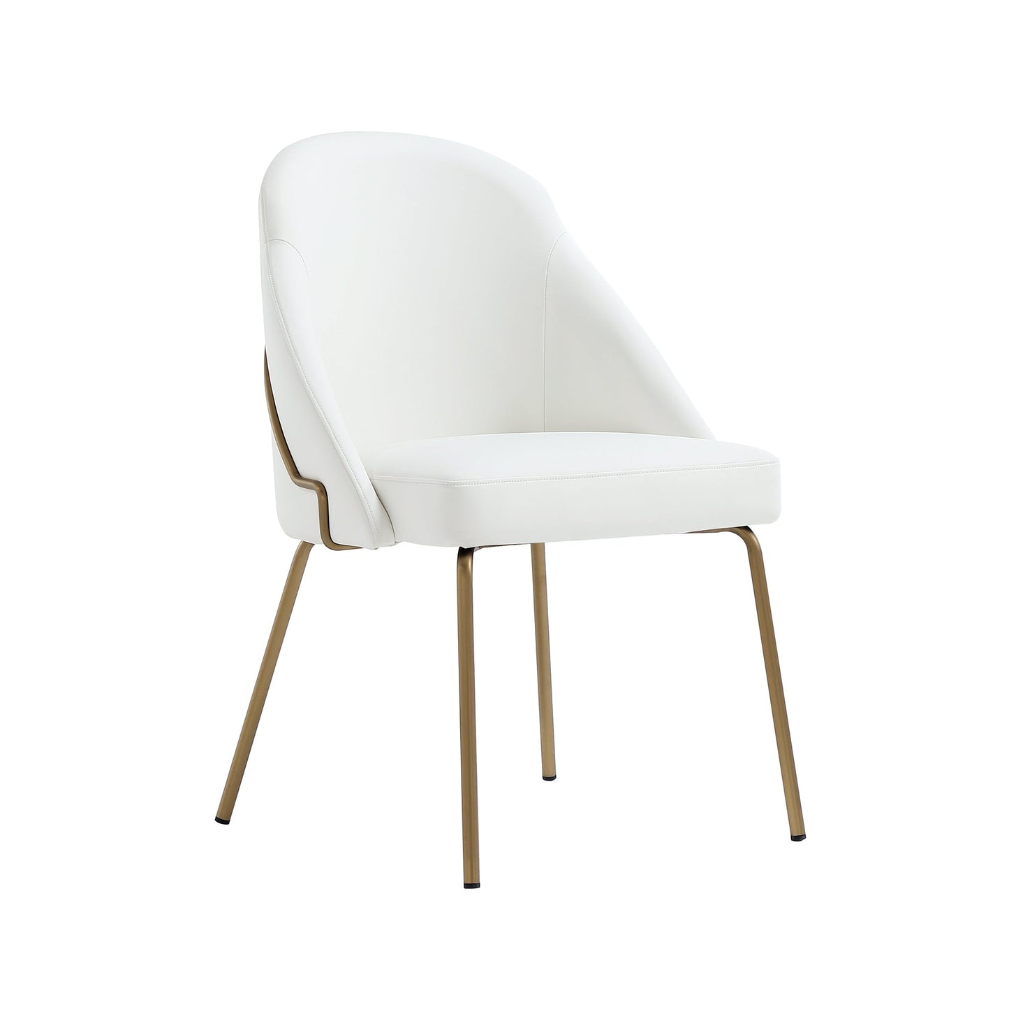 Gracie Dining Chair in White and Gold (set of 4) - Ornate Home
